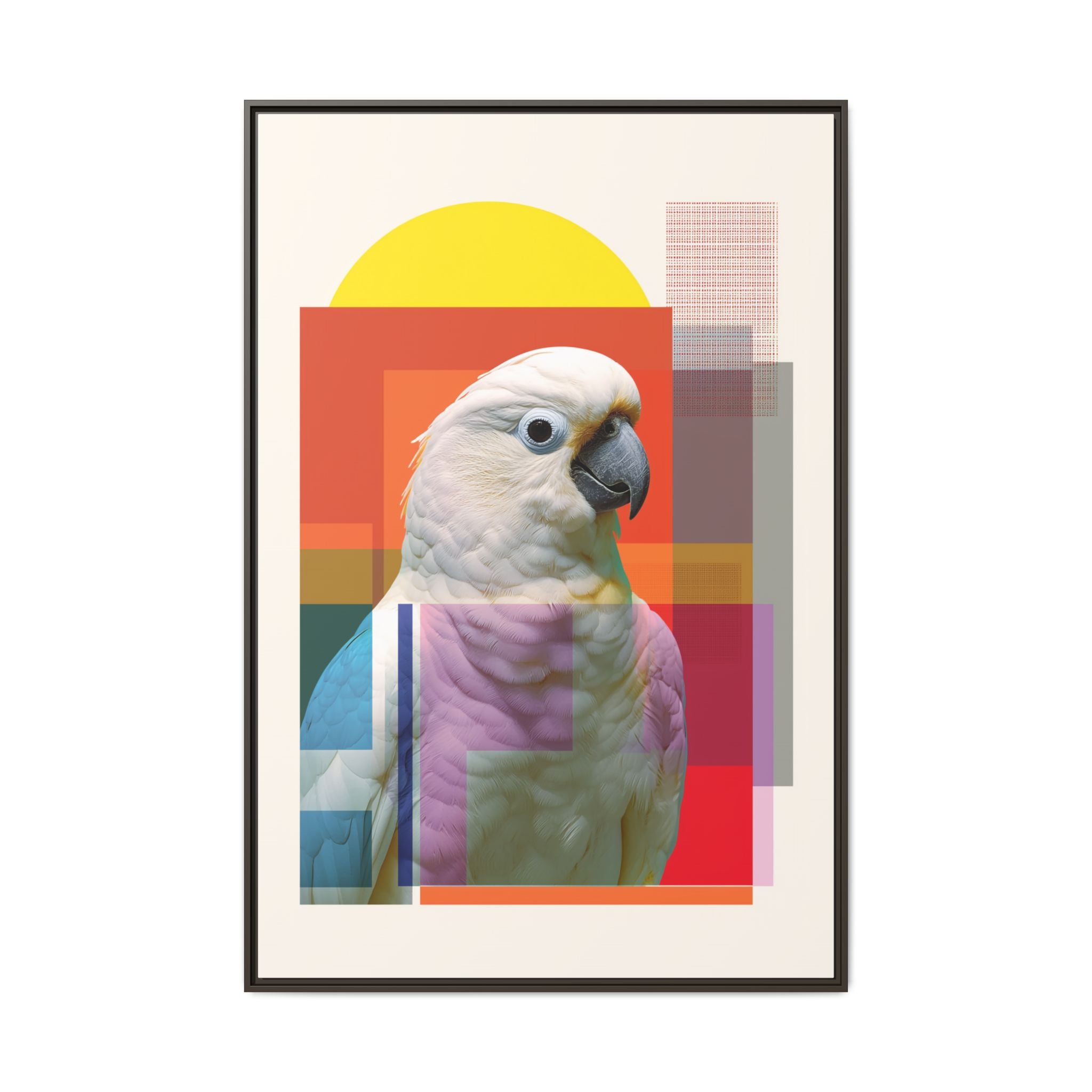 Cockatoo in Color: Geometric Wildlife Art, Contemporary Parrot Portrait   |    Custom Orders Available