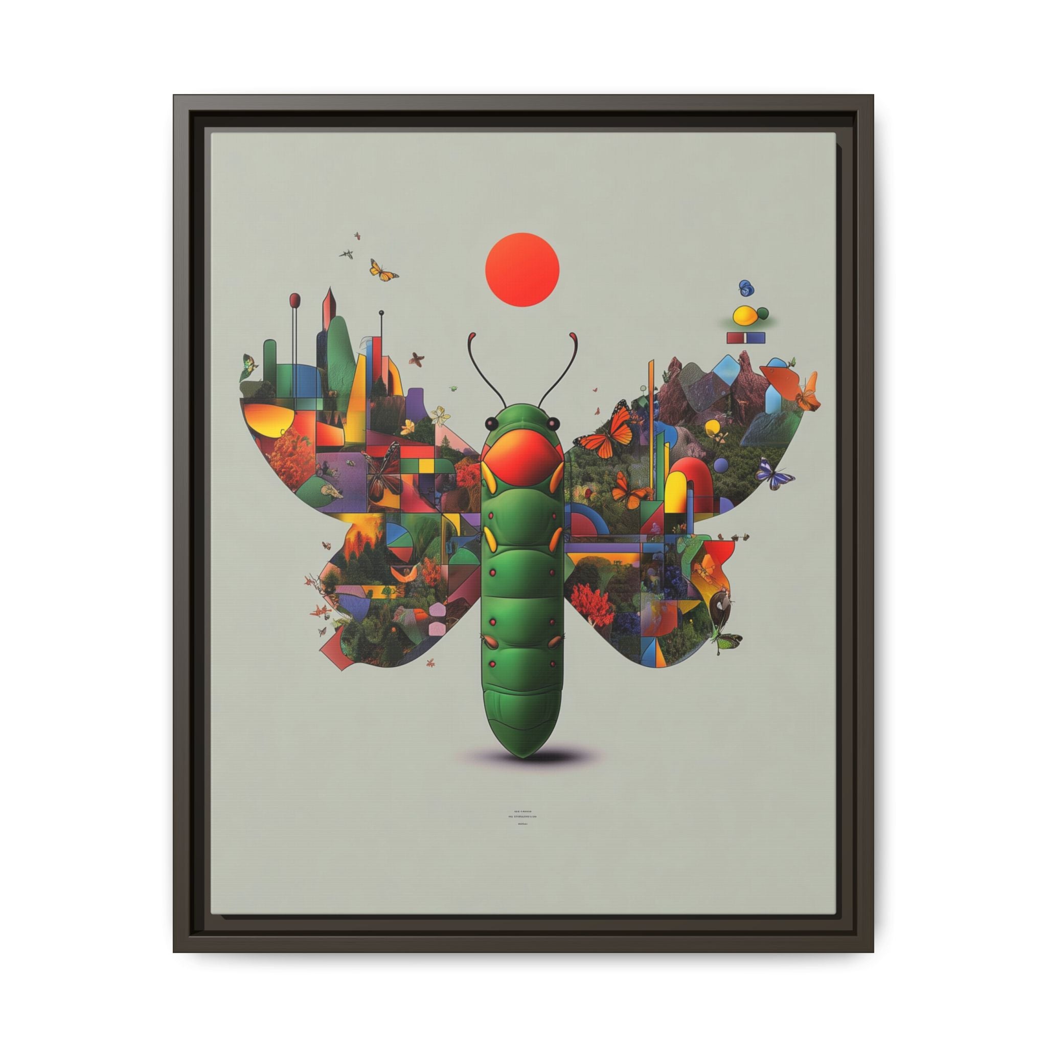 Geometric Chrysalis Framed Print : Butterfly Transformation, Digital Abstract Landscape Metaphor   |  Personalized & Custom Orders