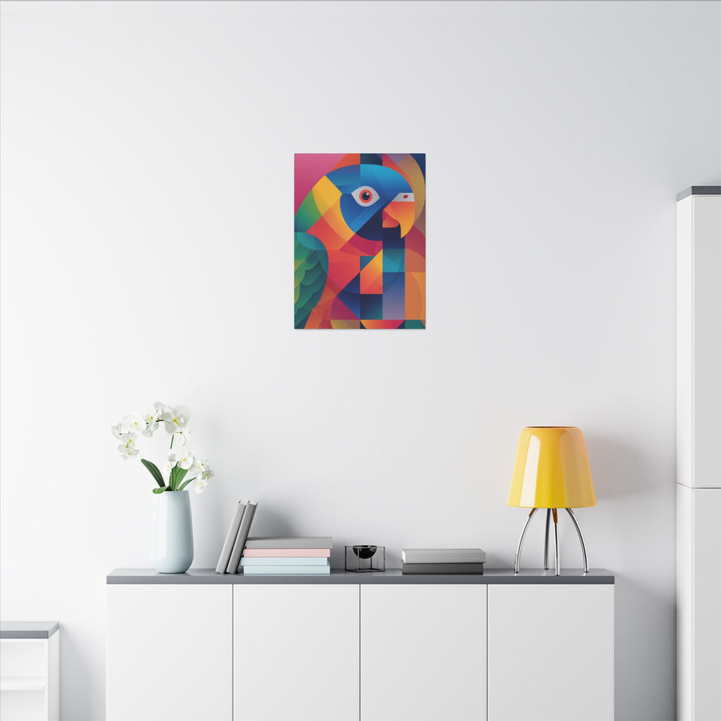 Prismatic Parrot: Cubist Digital Art, Geometric Color Explosion   |    Custom Orders Available