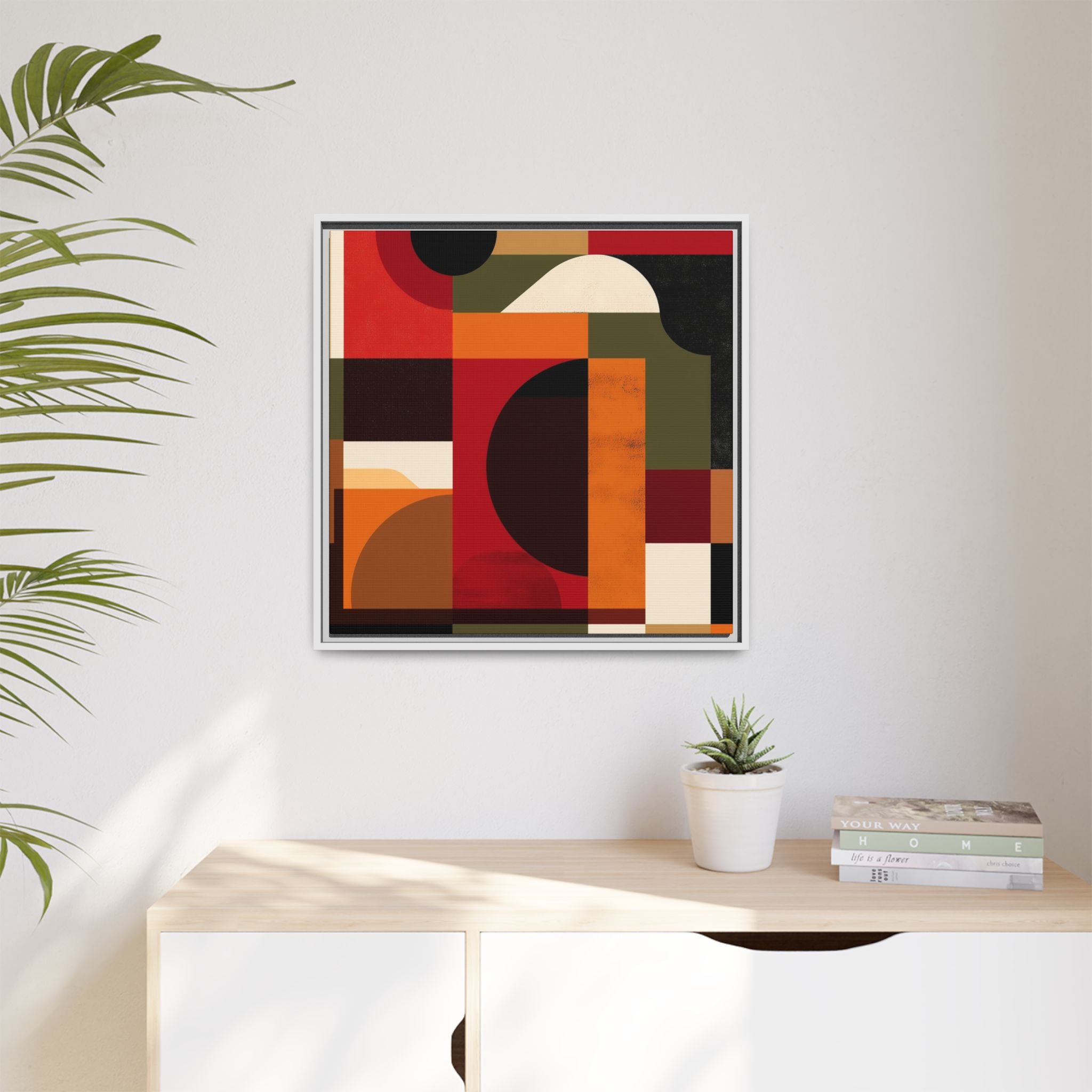 Geometric Convergence: Abstract Bauhaus Design, Constructivist Color Blocks, Architectural Art Composition   |   Custom Orders Accepted