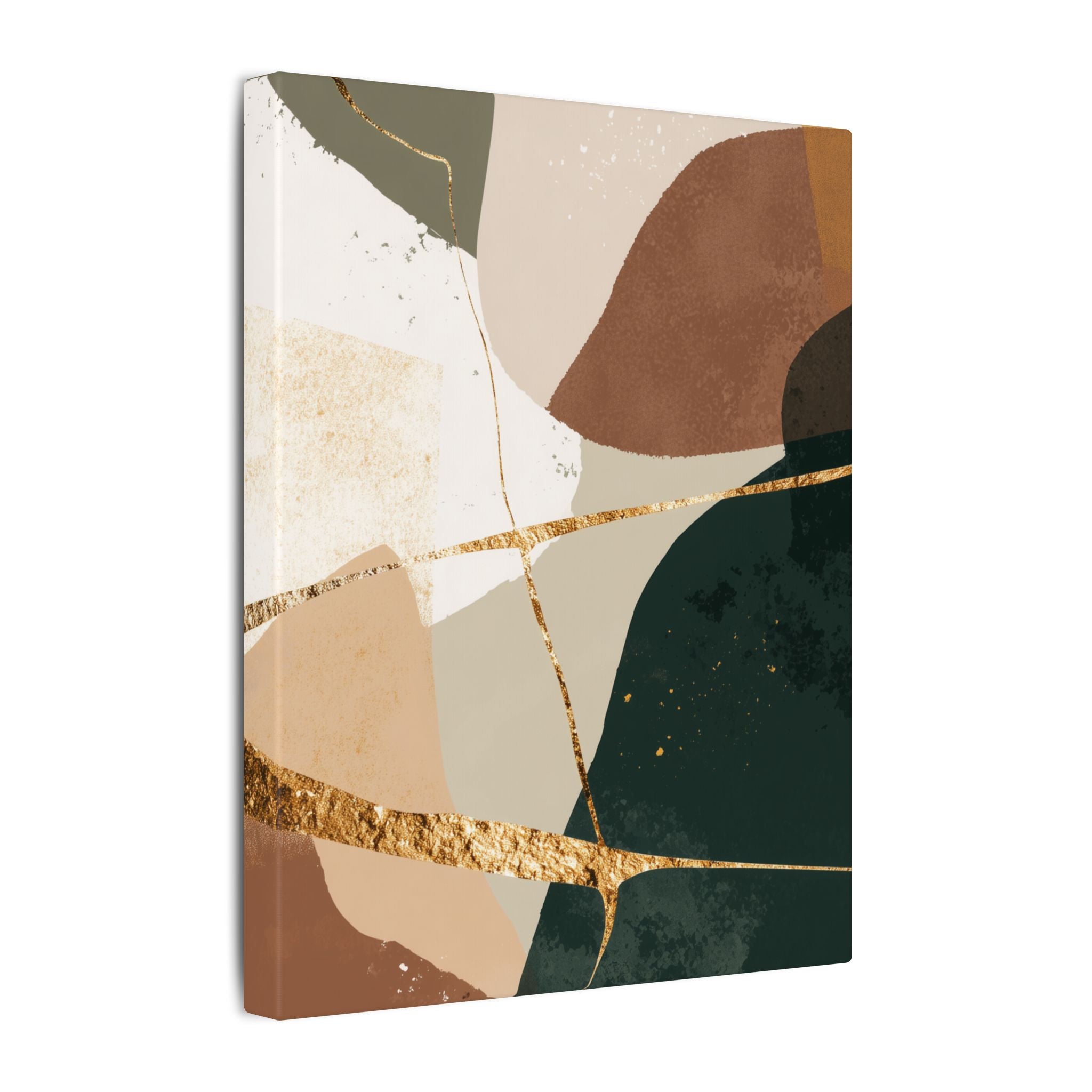 Canvas Print, Abstract Earthy Gold Wall Art, Modern Designer Home Decor, Stretched Matte Canvas; Thick, Multi-Size, Office Decor