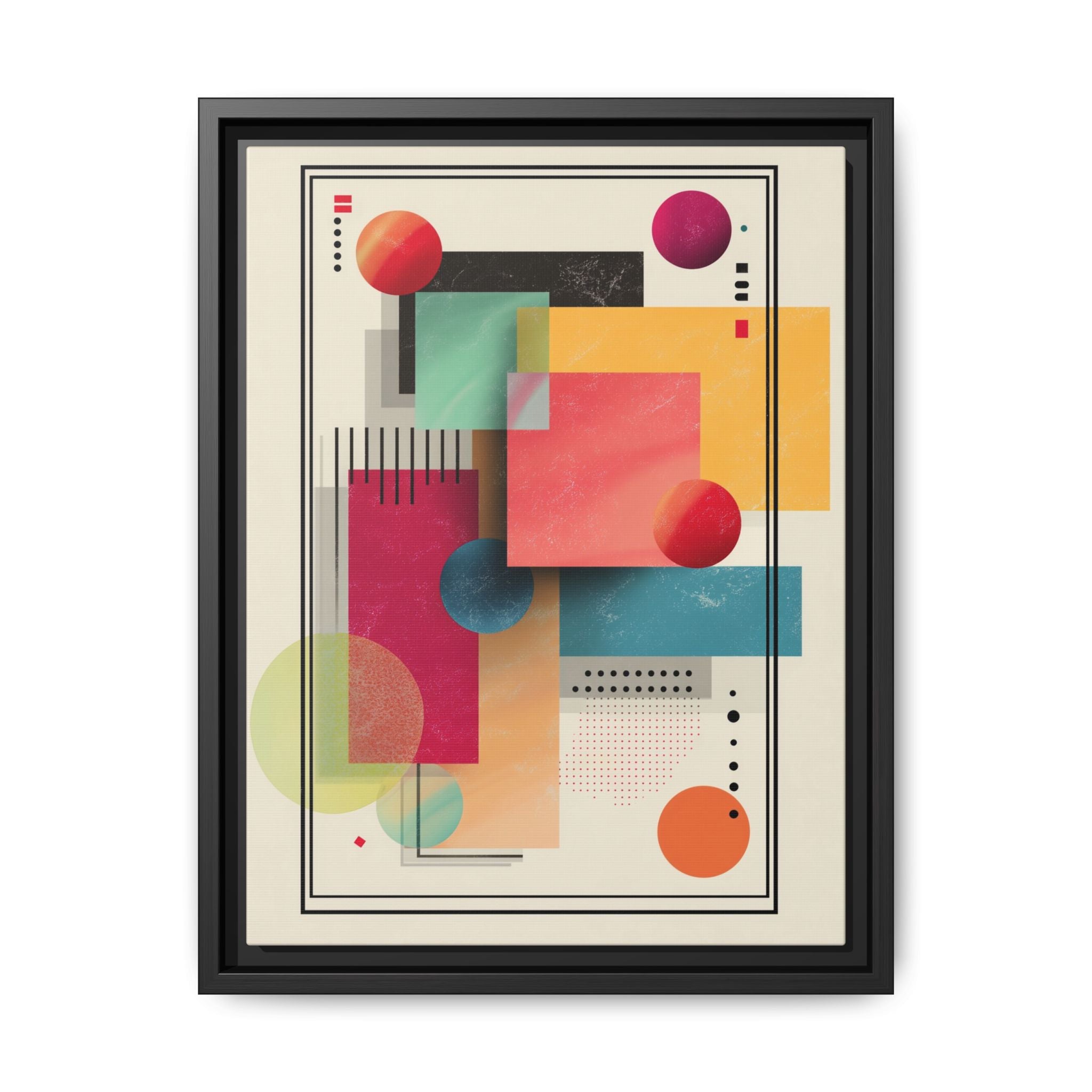 Geometric Harmony: Bauhaus Intersections, Digital Abstract Layers, Contemporary Color Palette   |   Custom Orders Accepted