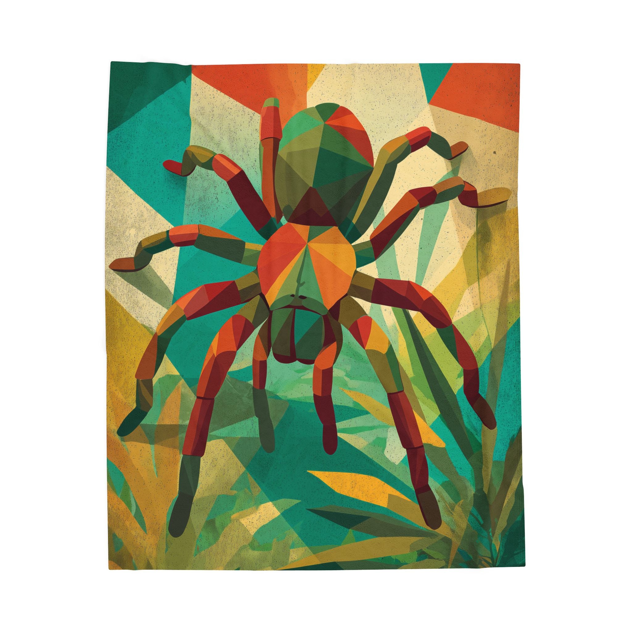 Colorful Spider Velveteen Plush Blanket, Cozy Throw Blanket for Halloween Decor, Great for Kids' Room, Unique Gift
