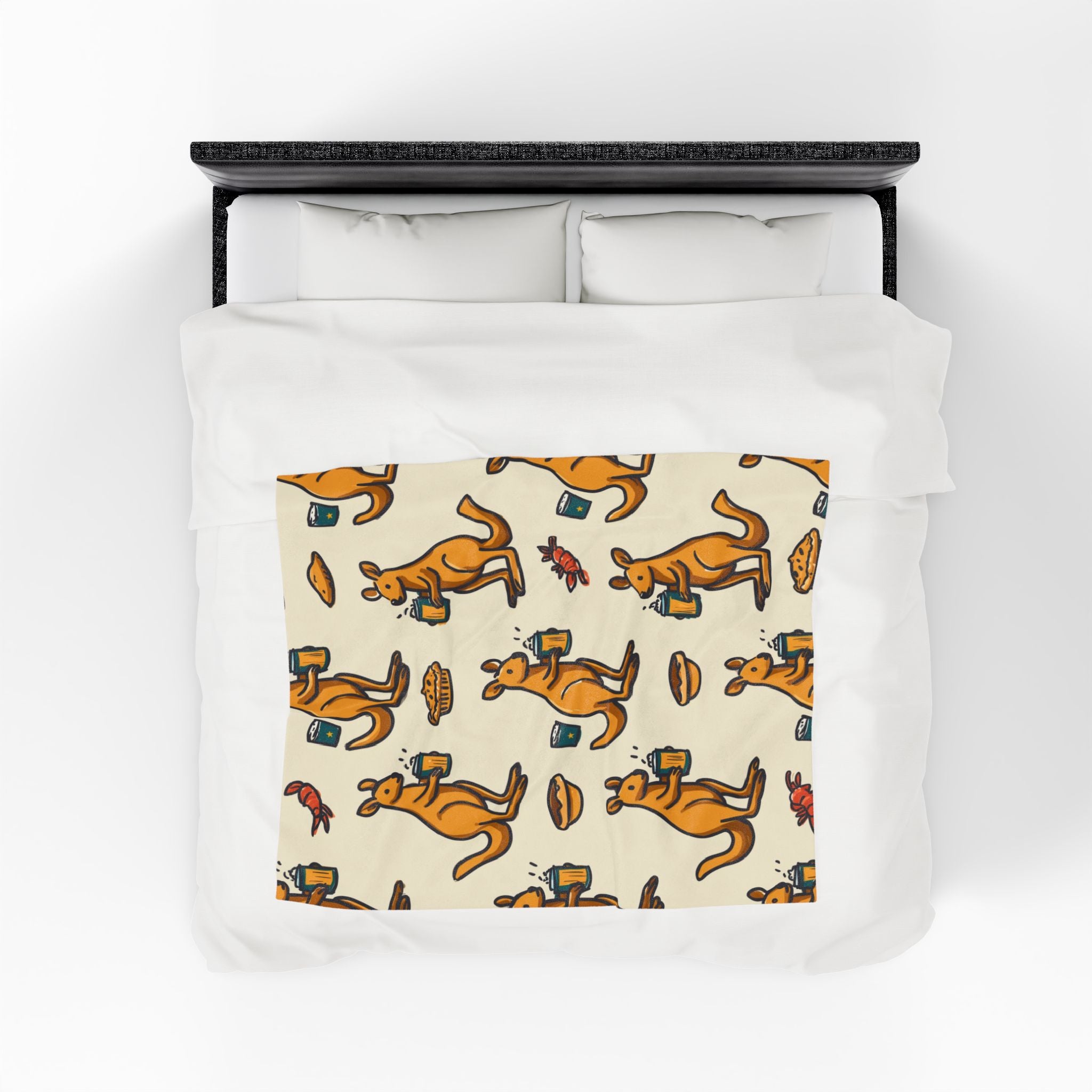 Kangaroo Cafe Companions: Whimsical Beverage Pattern, Playful Cartoon Illustration   |   Custom Orders Accepted