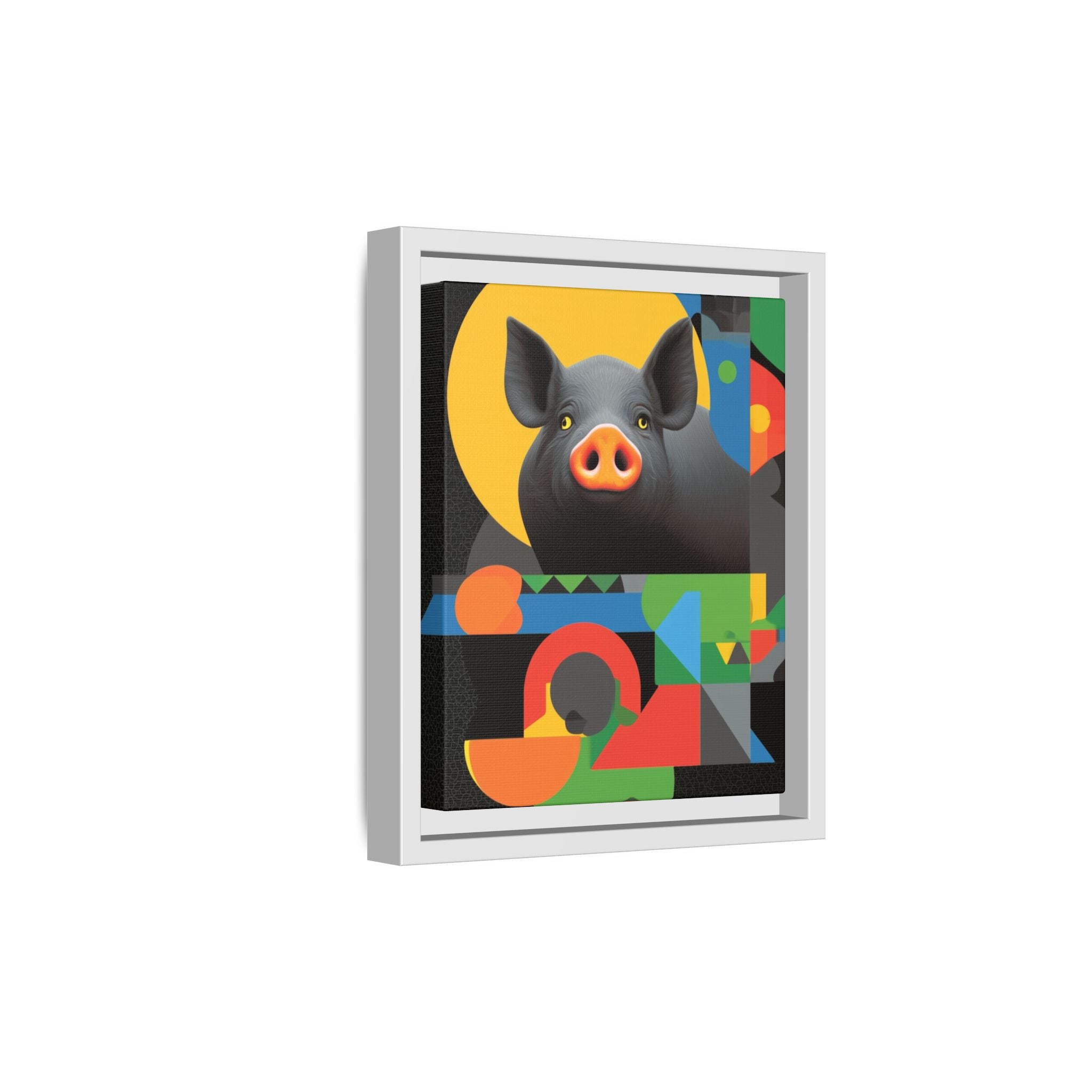 Geometric Pig Poster: Abstract Graphic Design, Colorful Modernist Composition   |    Custom Orders Available