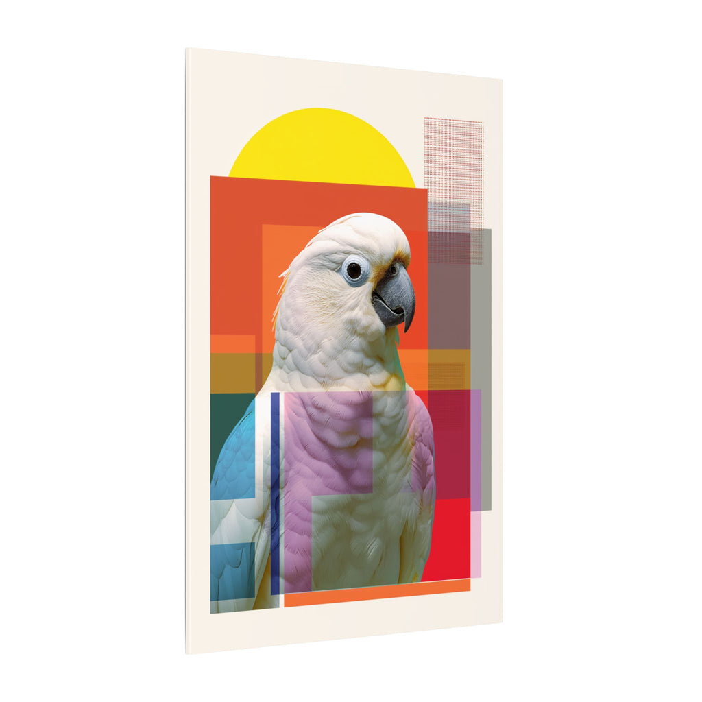 Geometric Cockatoo: Bold Abstract Wildlife Art, Contemporary Avian Print   |    Custom Orders Available