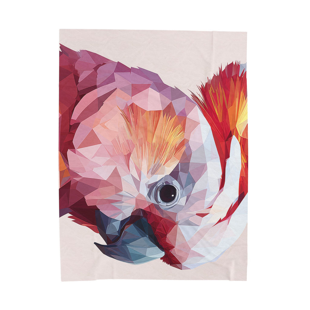 Prismatic Cockatoo Quilt Cover, Doona Cover, Duvet : Geometric Bird Portrait, Modern Polygon Art Style   |    Custom Orders Available