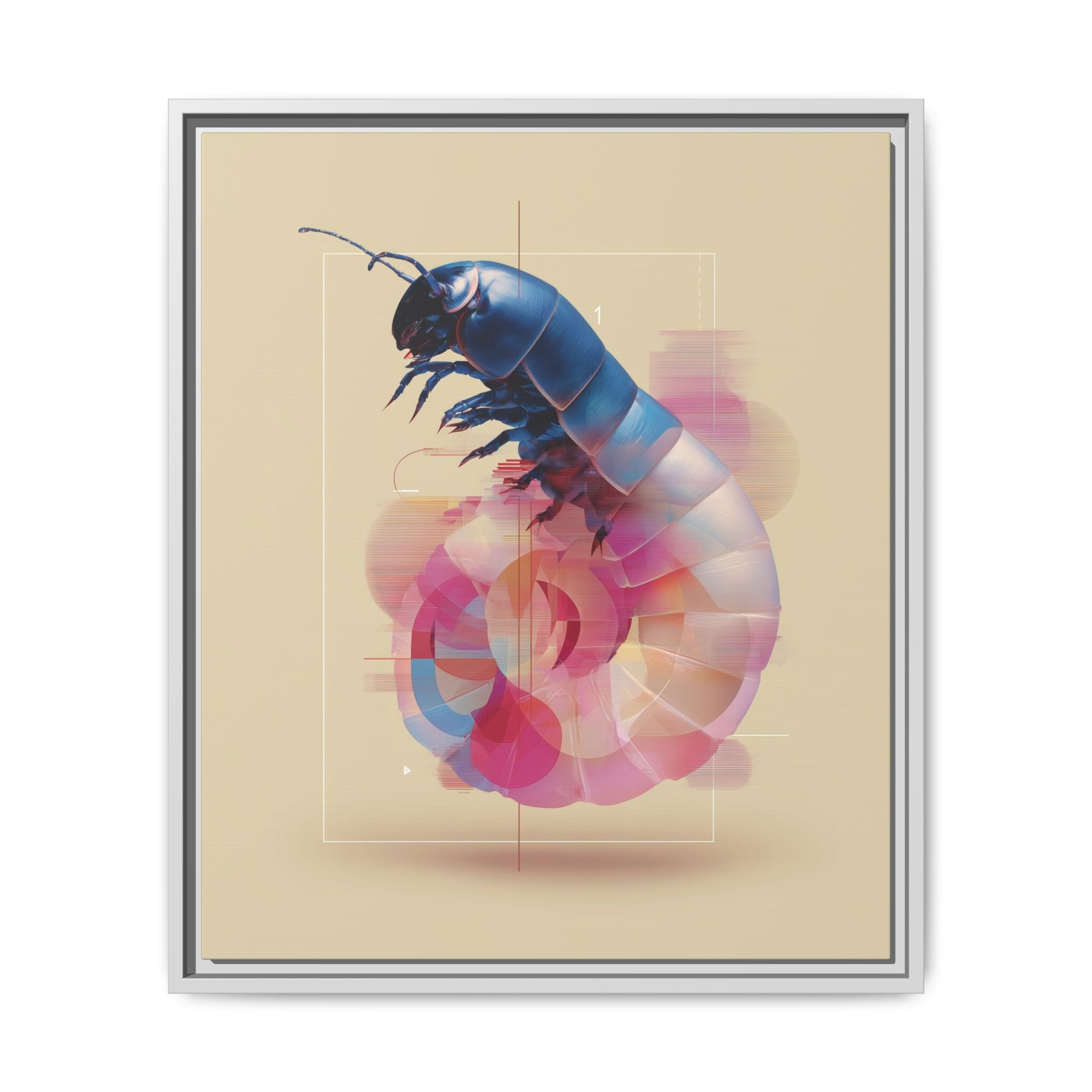Exoskeleton Enigma: Digital Glitch Isopod, Metallic Crustacean Portrait   |  Personalized & Custom Orders Available