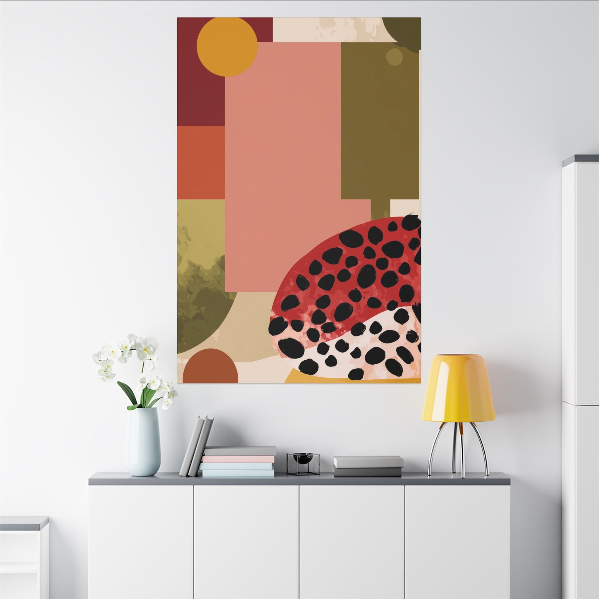 Geometric Harmony: Rectangles in Motion, Mid-Century Modern Composition, Abstract Earth Tone Precision   |   Custom Orders Accepted
