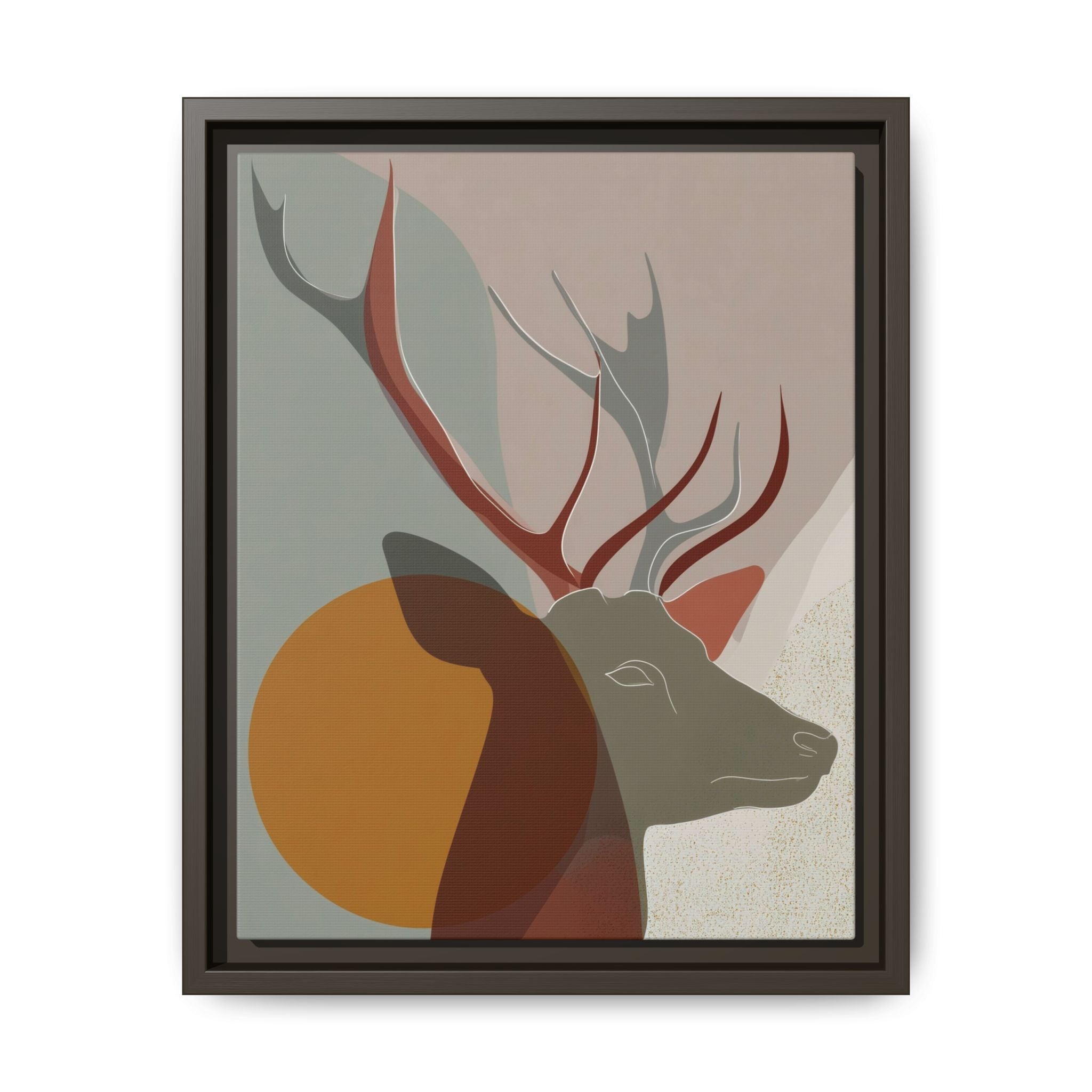 Rustic Reverie Framed Print : Minimalist Deer Profile, Contemporary Graphic Art Print   |  Personalized & Custom Orders Available