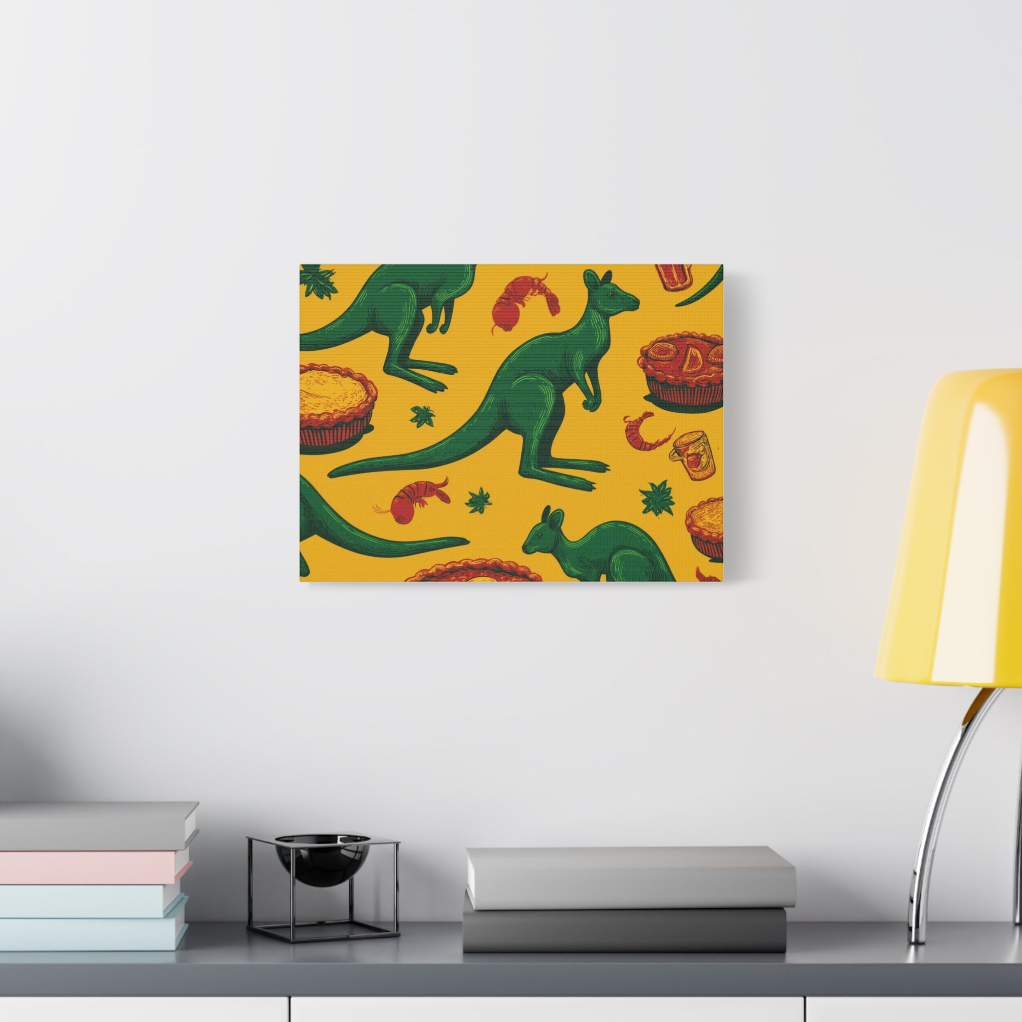 Kangaroo Canvas Wall Art, Vibrant Animal Decor, Unique Gift for Nature Lovers, Fun Kitchen Wall Hanging, Australian Themed Art