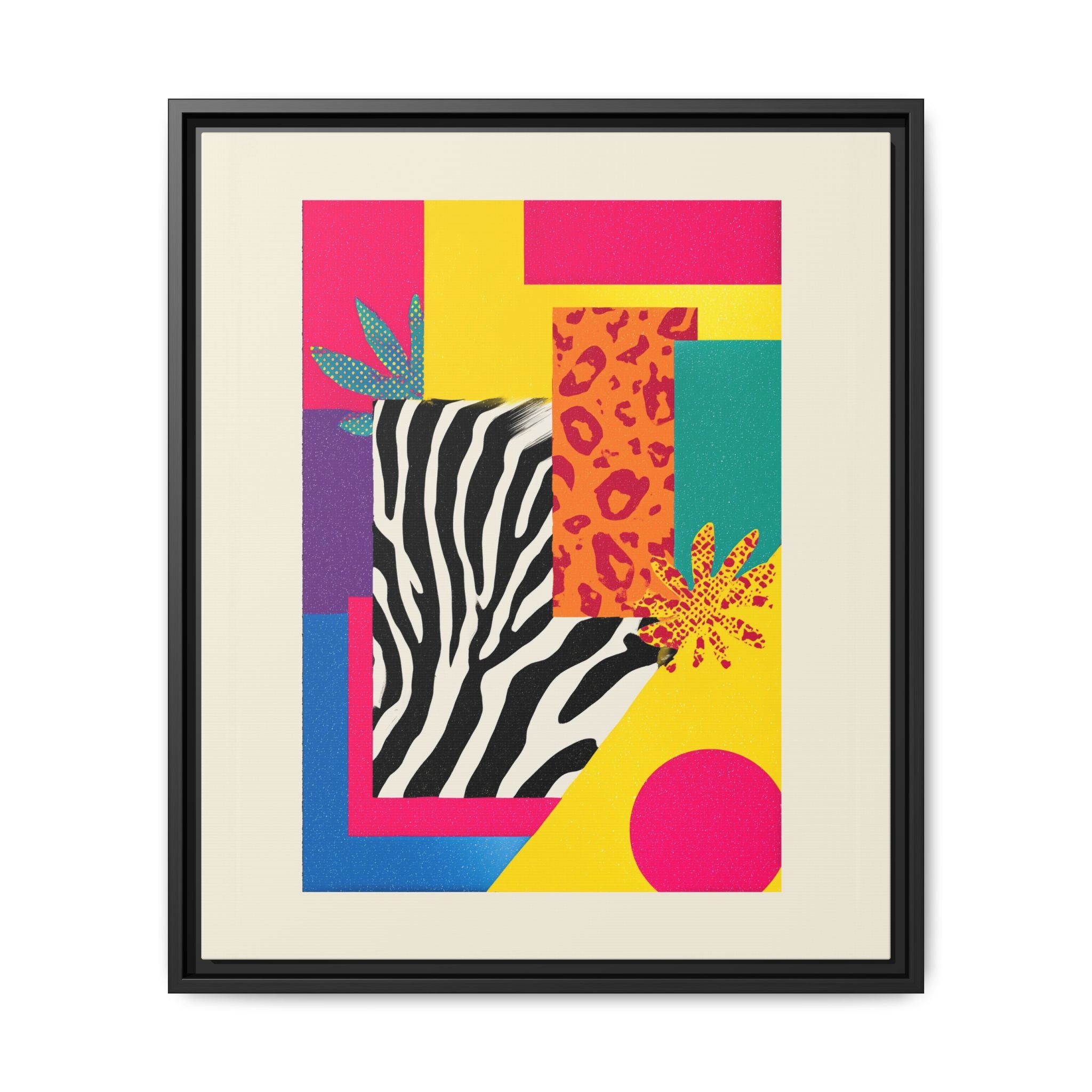Zebra Stripes & Leopard Spots: 80s Pop Art Design, Memphis Style Graphic, Geometric Color Block Pattern   |   Custom Orders Accepted