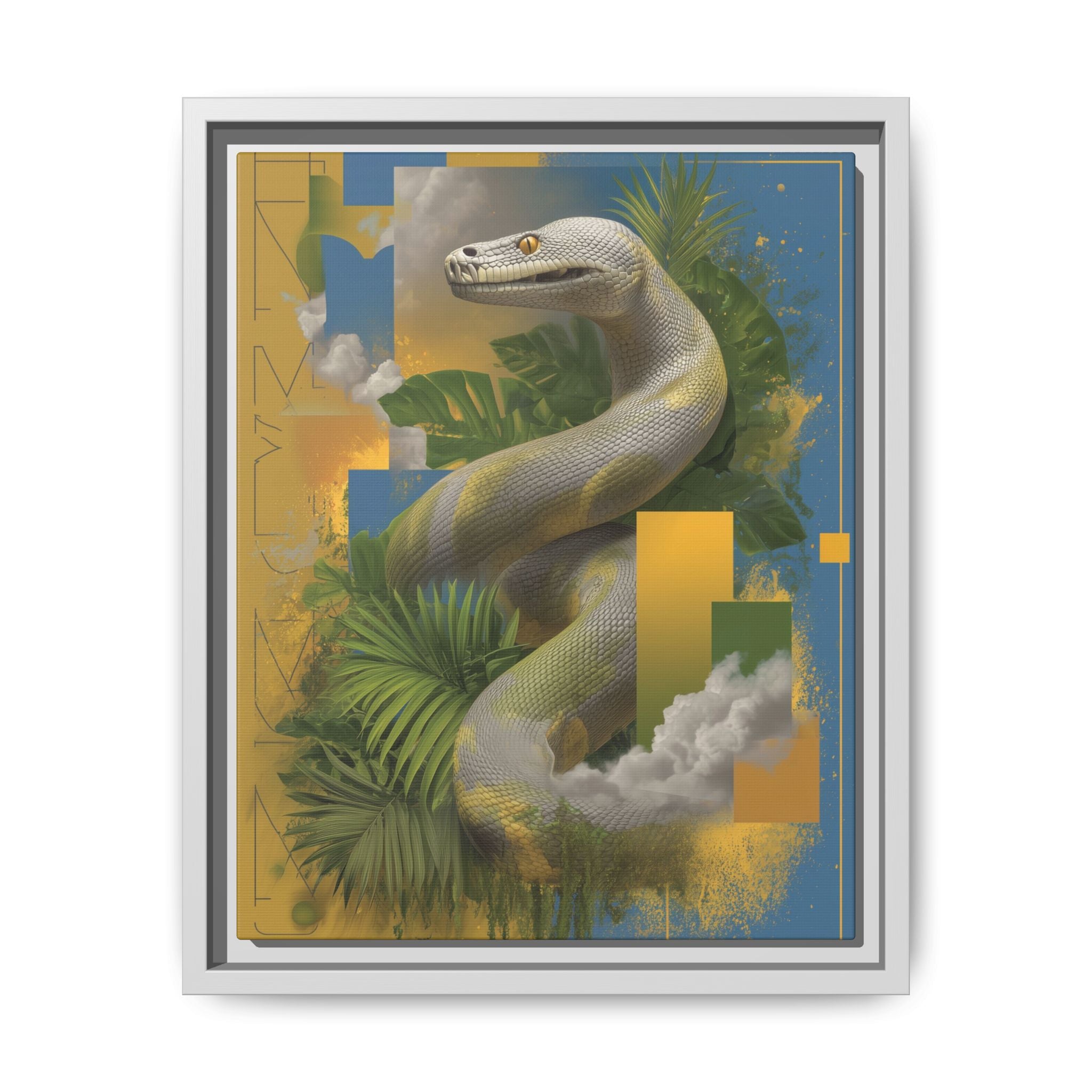 Serpent's Geometry: Tropical Jungle Fusion, Digital Surrealist Composition   |  Personalized & Custom Orders Available
