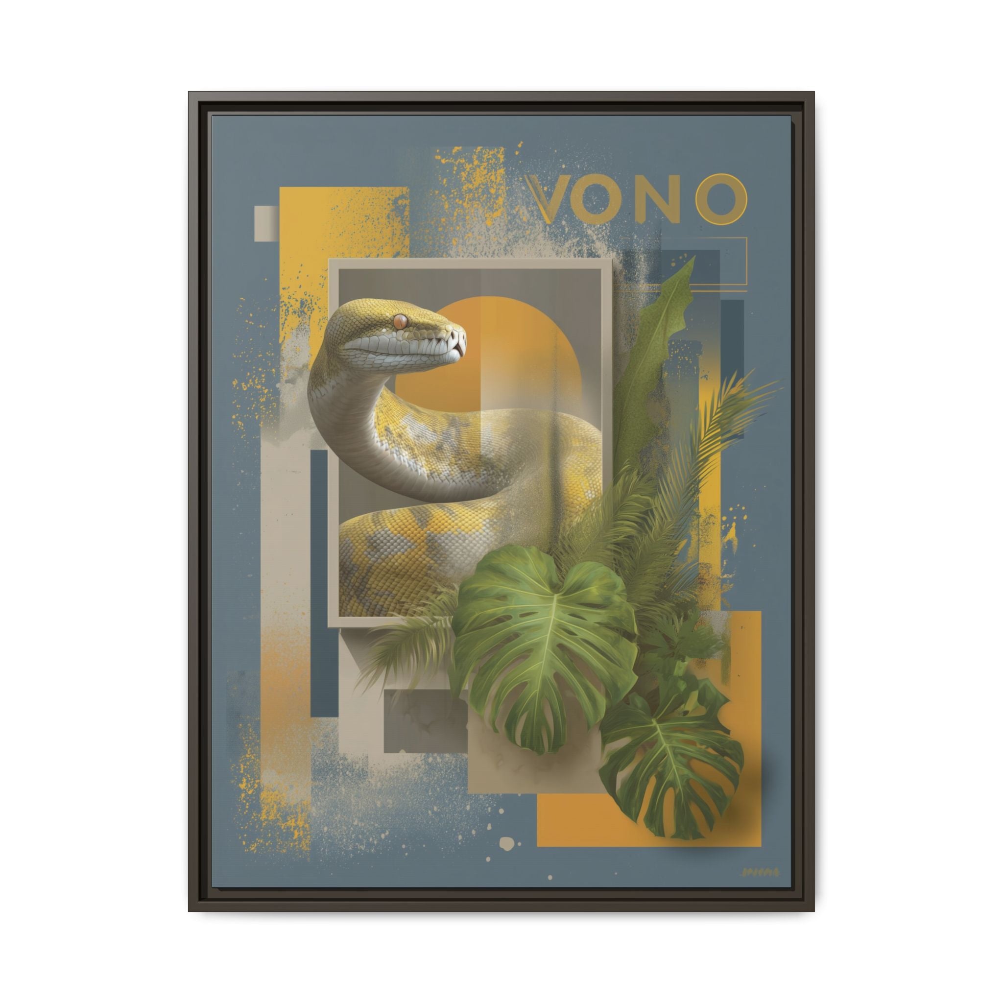 Serpent of Geometric Dimensions: Tropical Vono Design, Abstract Wildlife Art   |  Personalized & Custom Orders Available