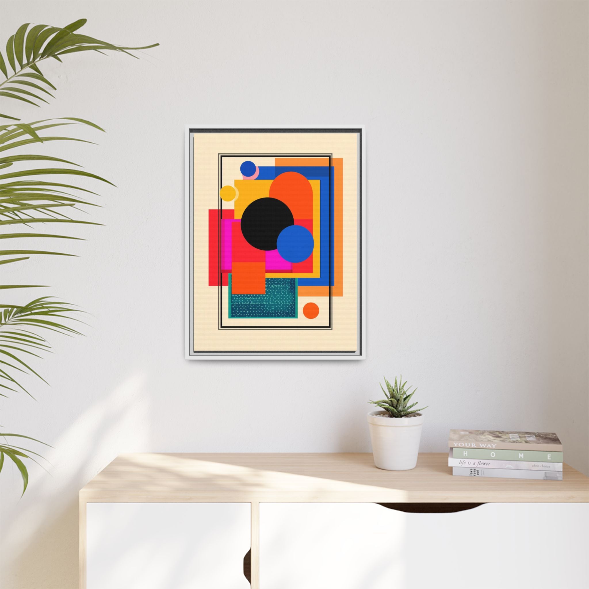 Geometric Harmony: Abstract Color Blocks, Mid-Century Modern Design, Minimalist Art Composition   |   Custom Orders Accepted
