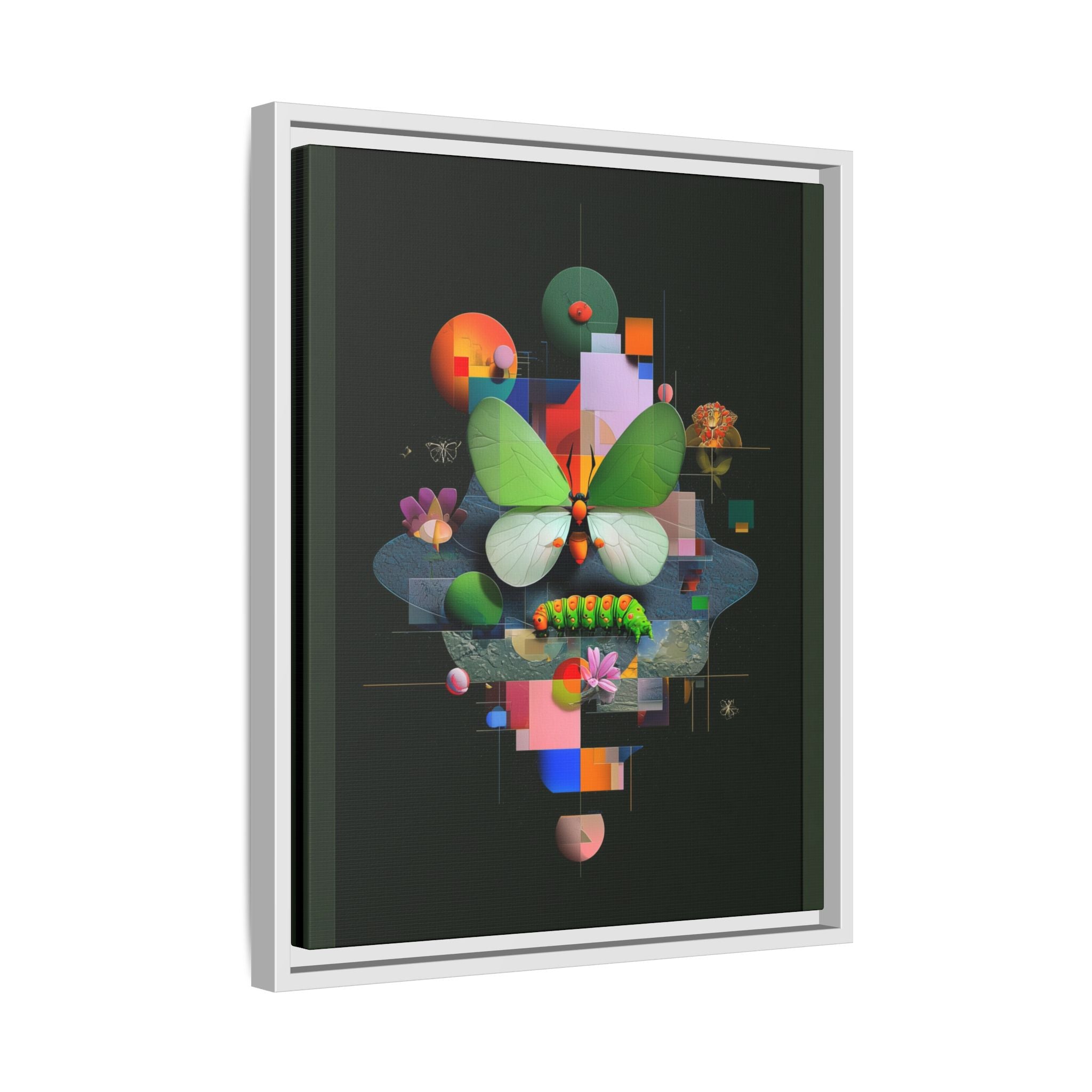 Metamorphosis Geometry Framed Print : Digital Nature Synthesis, Butterfly Abstraction   |  Personalized & Custom Orders Available