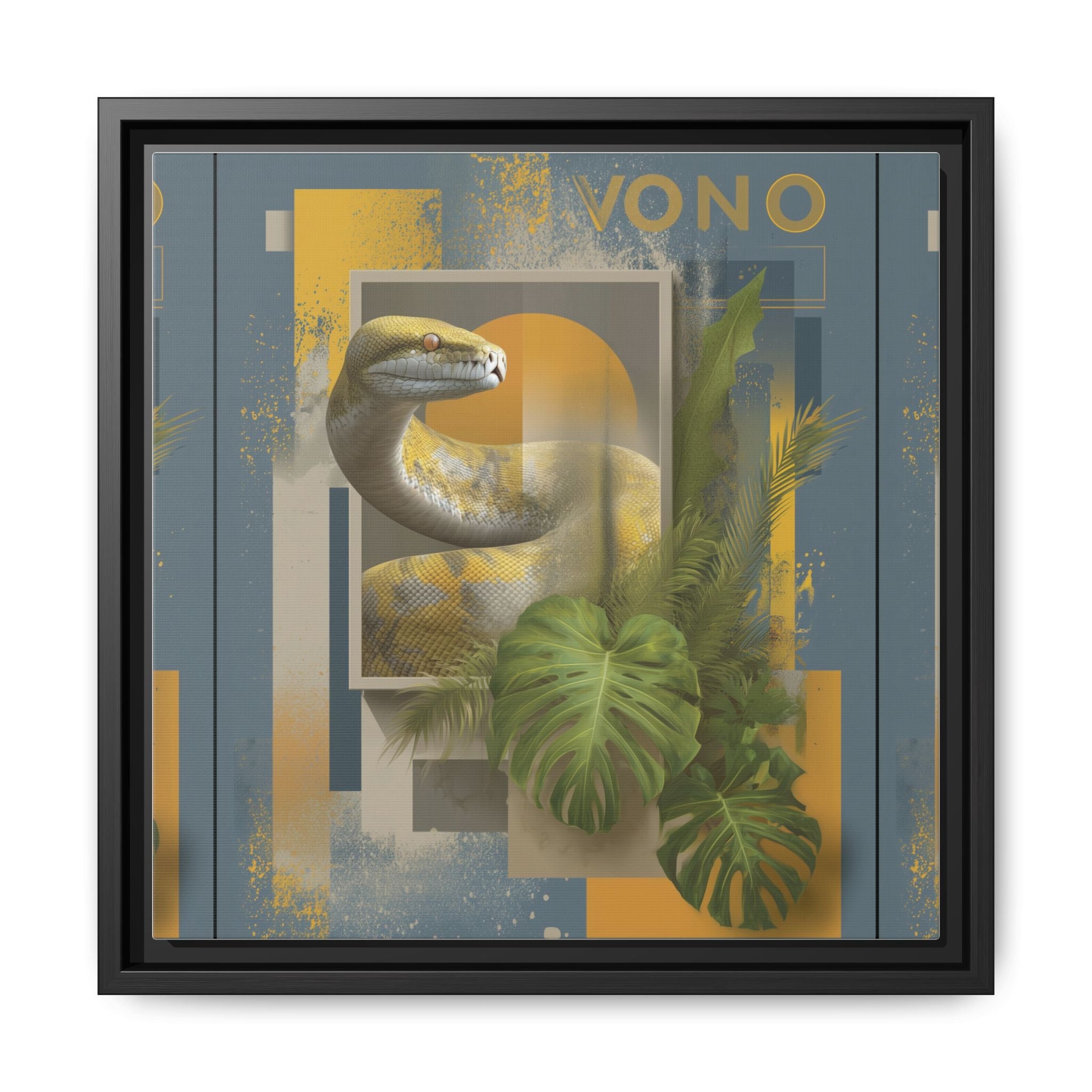 Serpent of Geometric Dimensions: Tropical Vono Design, Abstract Wildlife Art   |  Personalized & Custom Orders Available