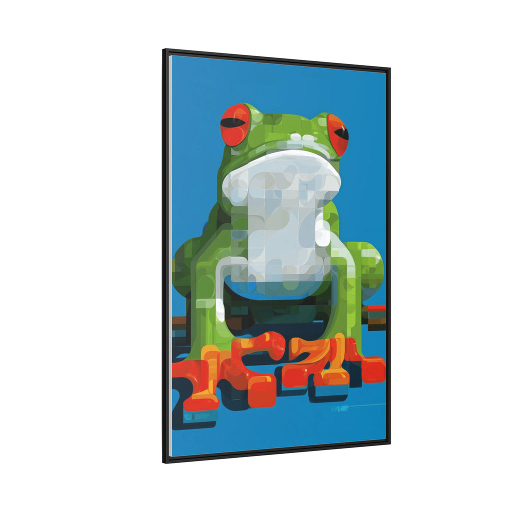 Mosaic Amphibian: Geometric Frog Portrait, Digital Pixel Art Illustration   |    Custom Orders Available