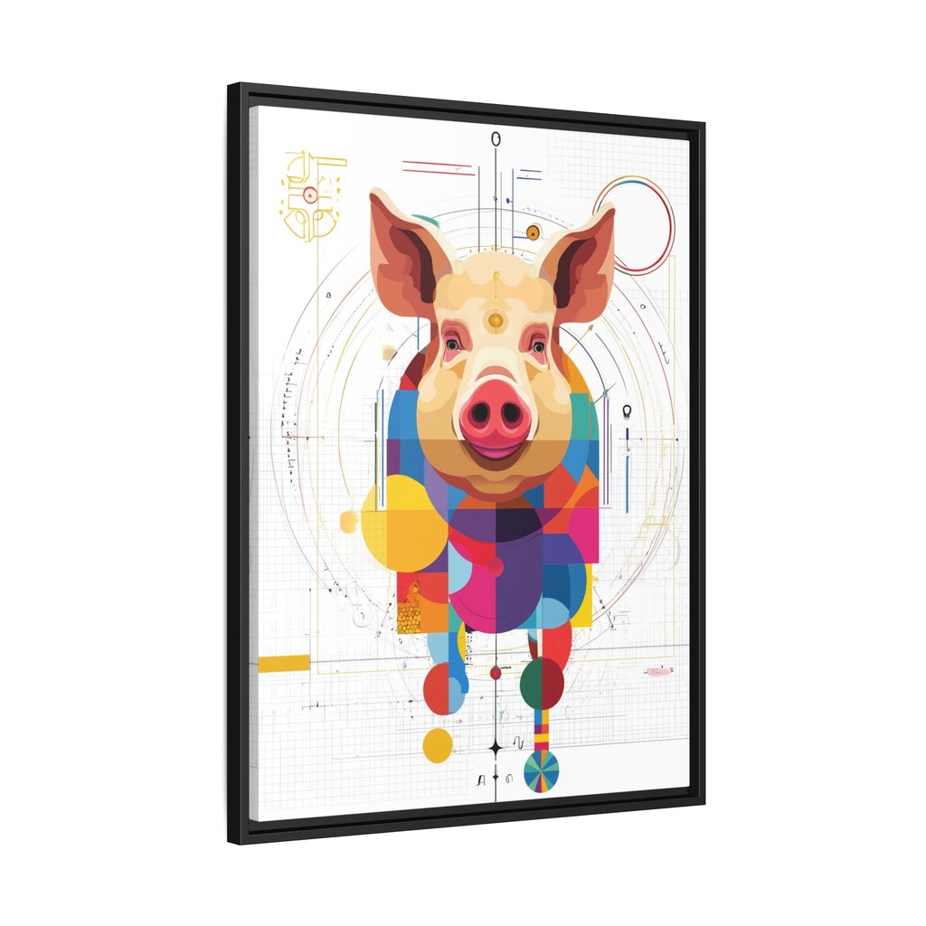 Geometric Pig: Digital Cubist Portrait, Mathematical Animal Abstraction   |    Custom Orders Available