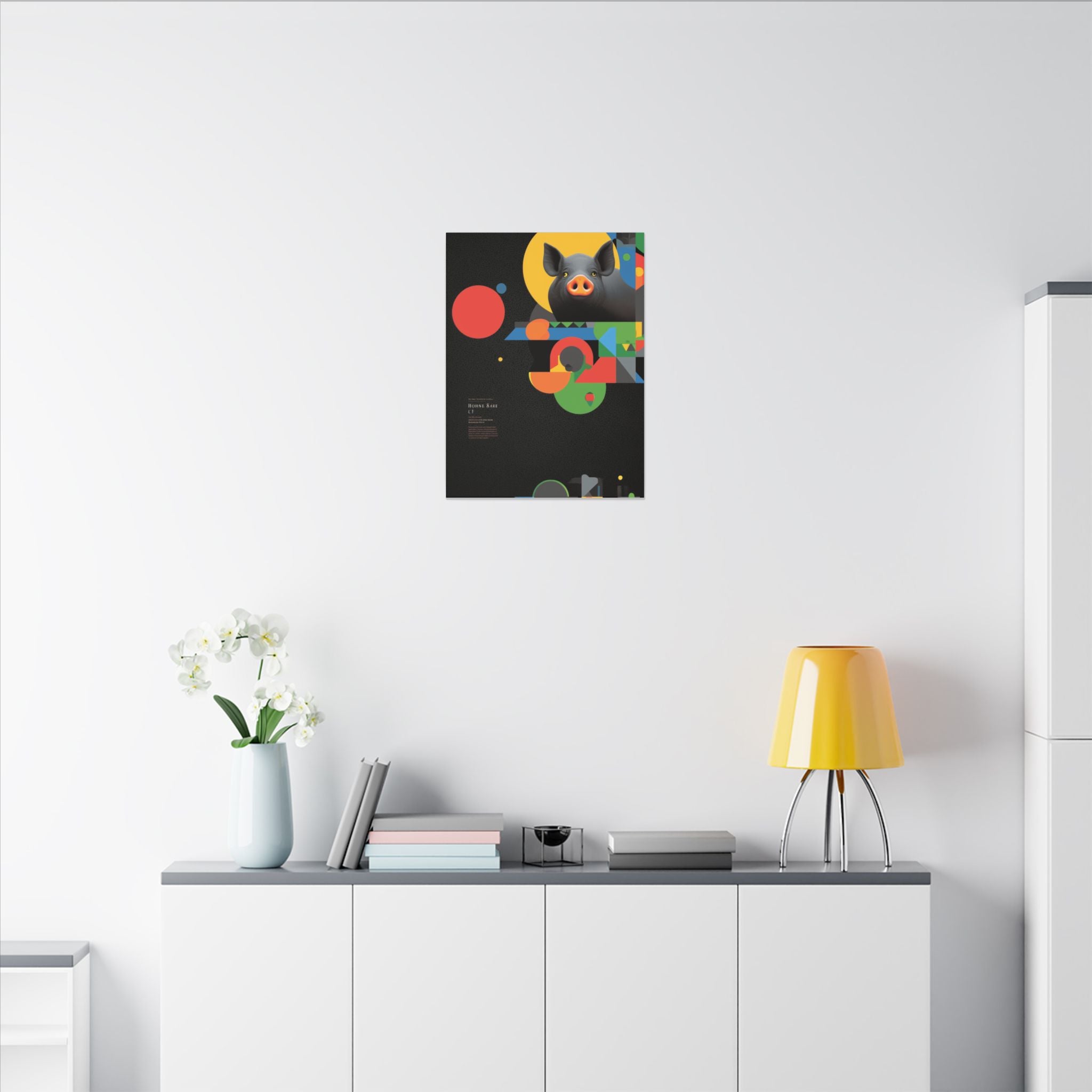 Geometric Pig Odyssey: Abstract Graphic Design Poster, Avant-Garde Animal Art   |    Custom Orders Available