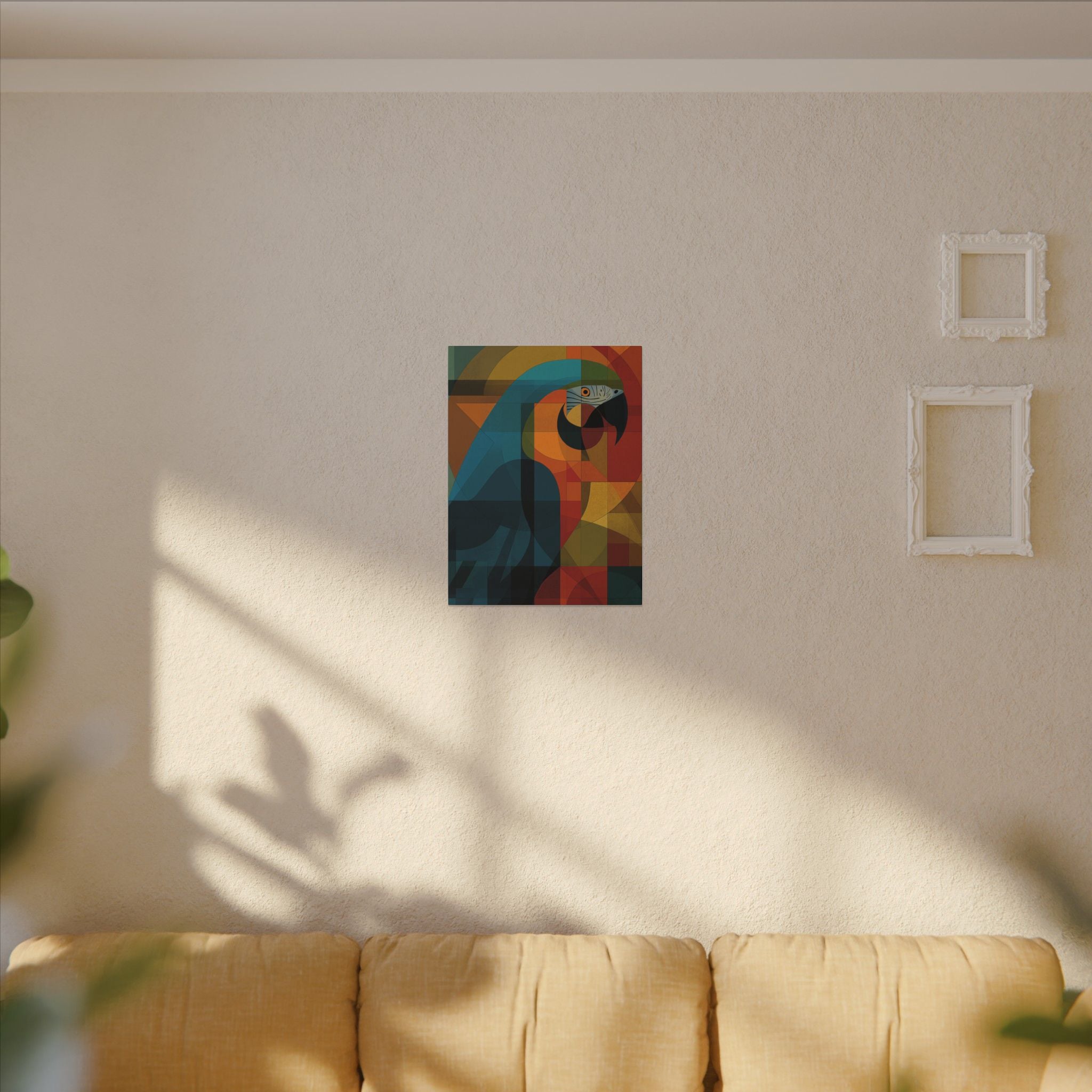 Geometric Parrot: Cubist Avian Composition, Vibrant Angular Portrait   |    Custom Orders Available