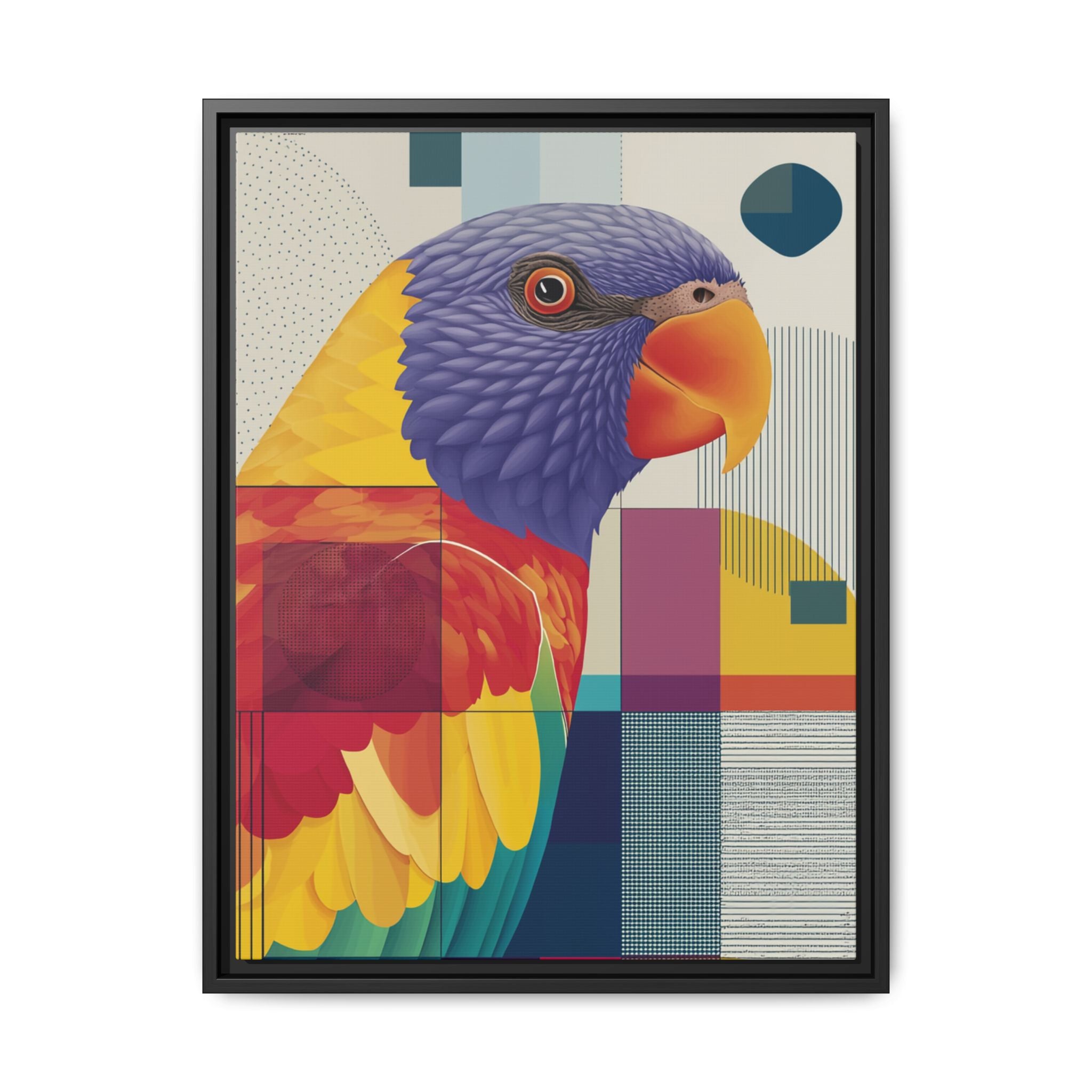 Geometric Parrot: Abstract Wildlife Art, Modern Color Block Design   |  Personalized & Custom Orders Available