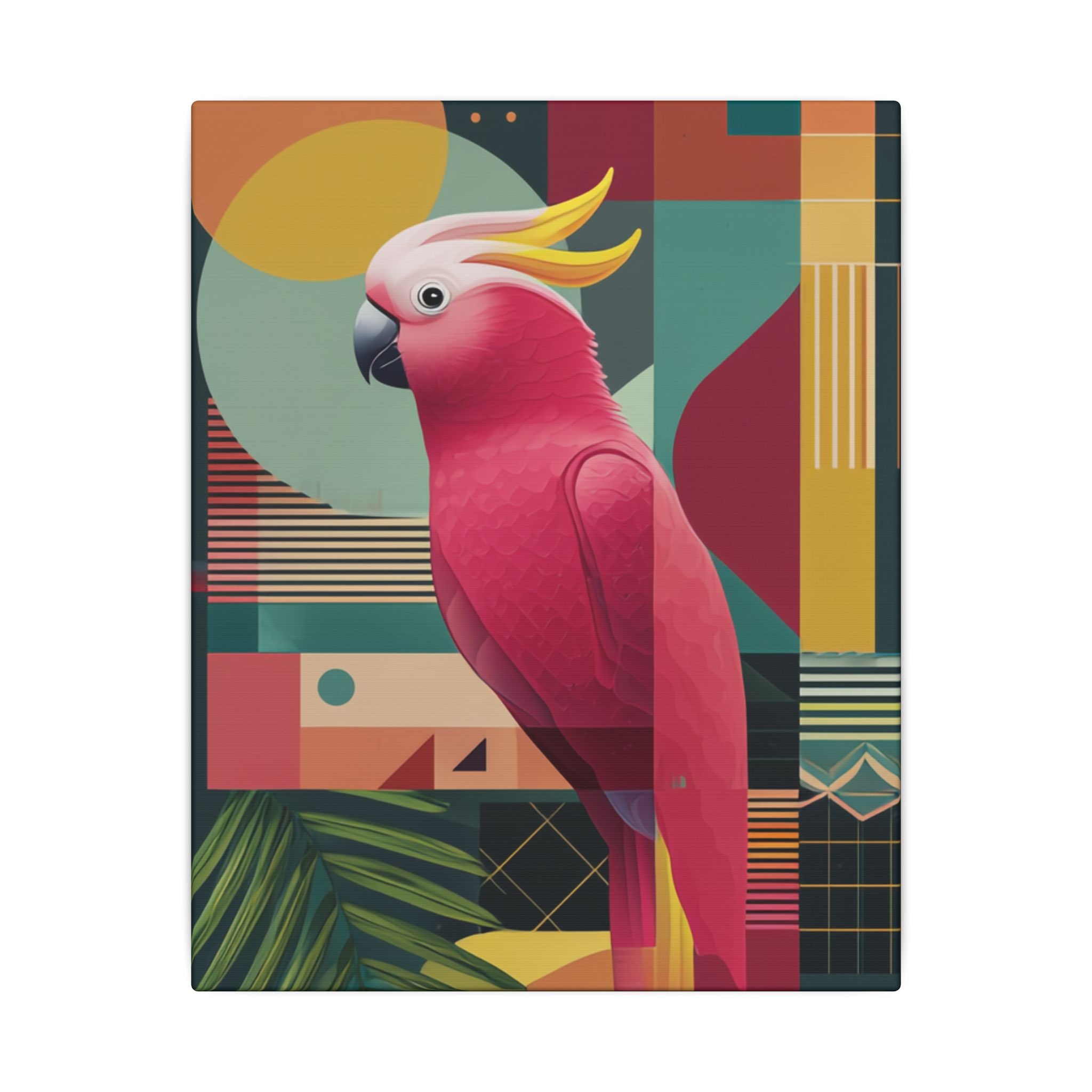Cockatoo in Geometry: Mid-Century Modern Bird Art, Tropical Design Palette   |    Custom Orders Available