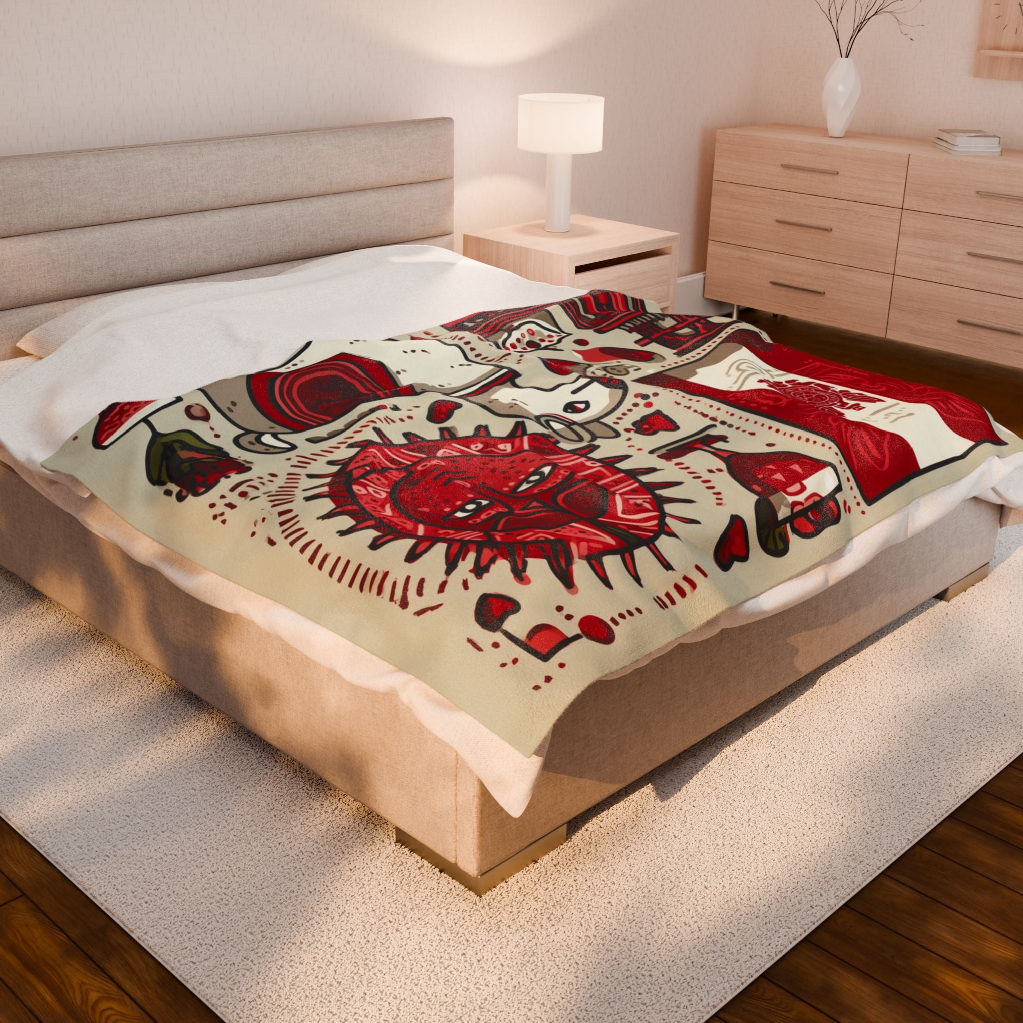 Peruvian Spirit Quilt Doona Duvet Cover : Cultural Mosaic of Heritage, Folk Art Illustration   |   Custom Orders Accepted