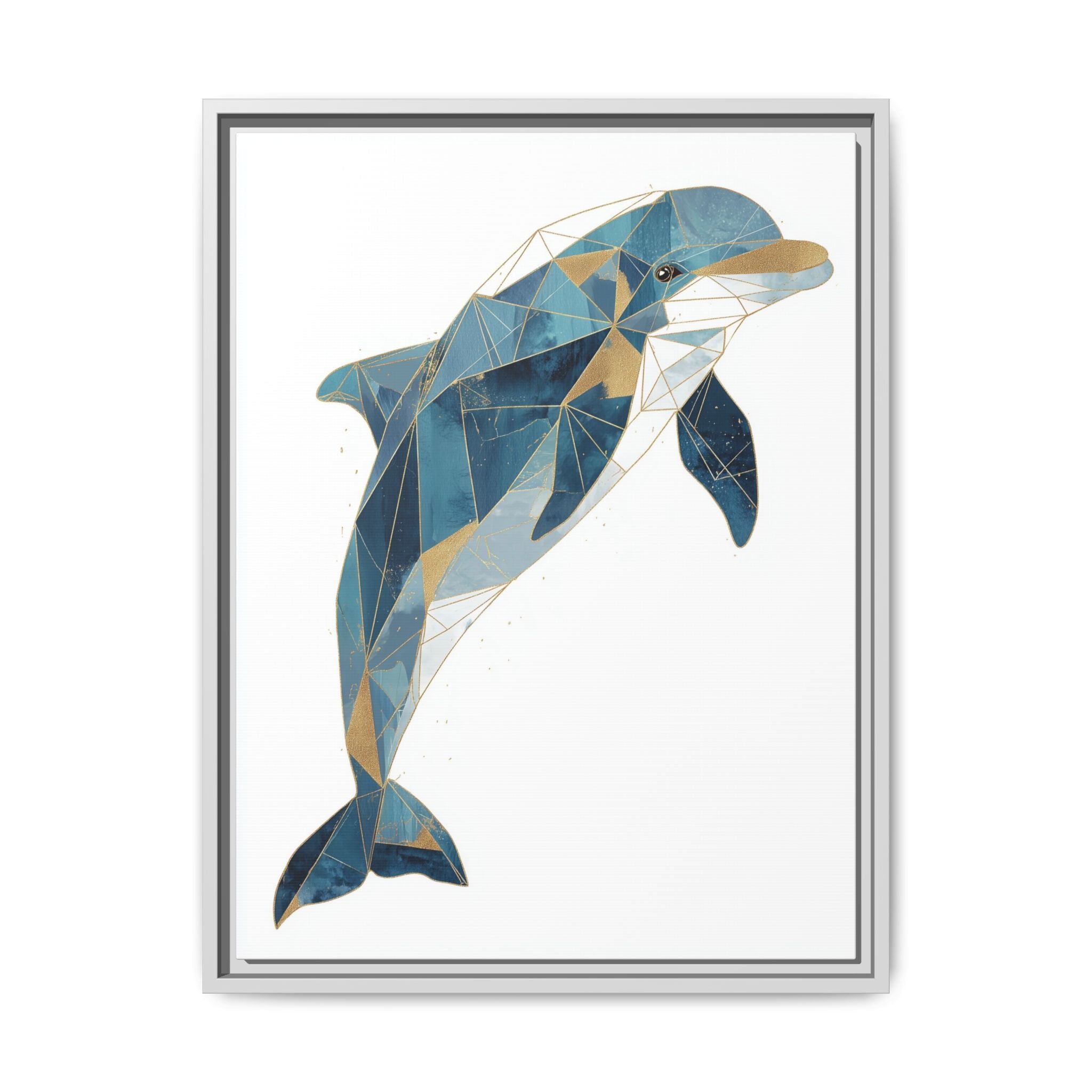 Oceanic Geometry: Dolphin in Blue Polygons, Modern Marine Art   |  Personalized & Custom Orders Available