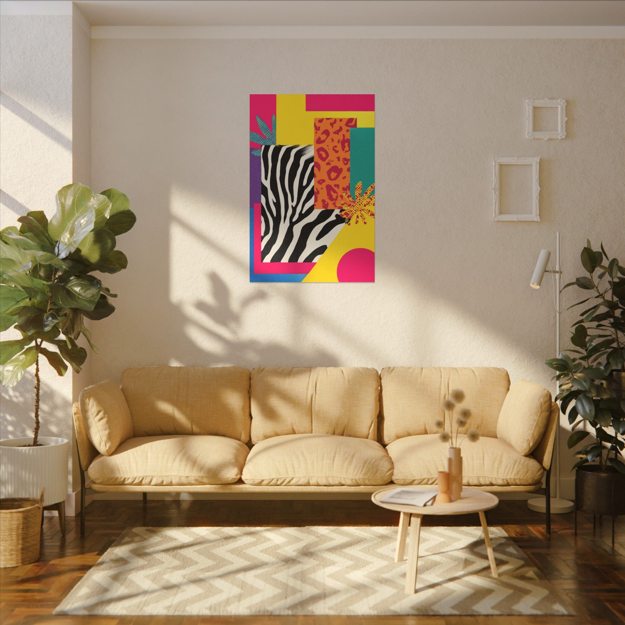 Copy of Pop Geometry: Zebra Leopard Fusion, Geometric Color Block, Modern Abstract Design   |   Custom Orders Accepted
