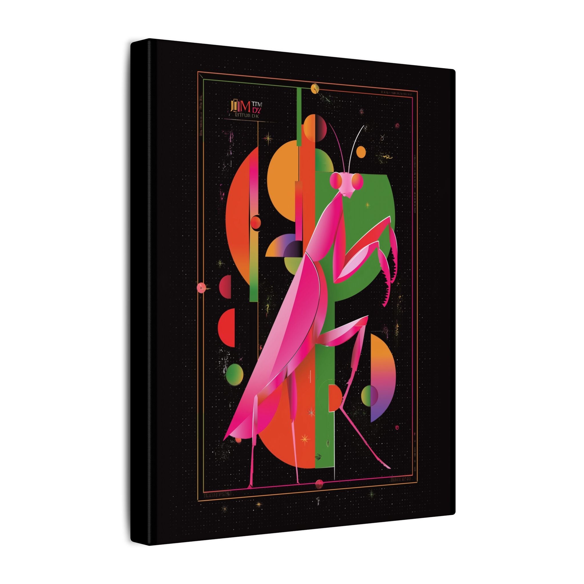 Cosmic Mantis: Geometric Insect Illustration, Cubist Space Design   |    Custom Orders Available