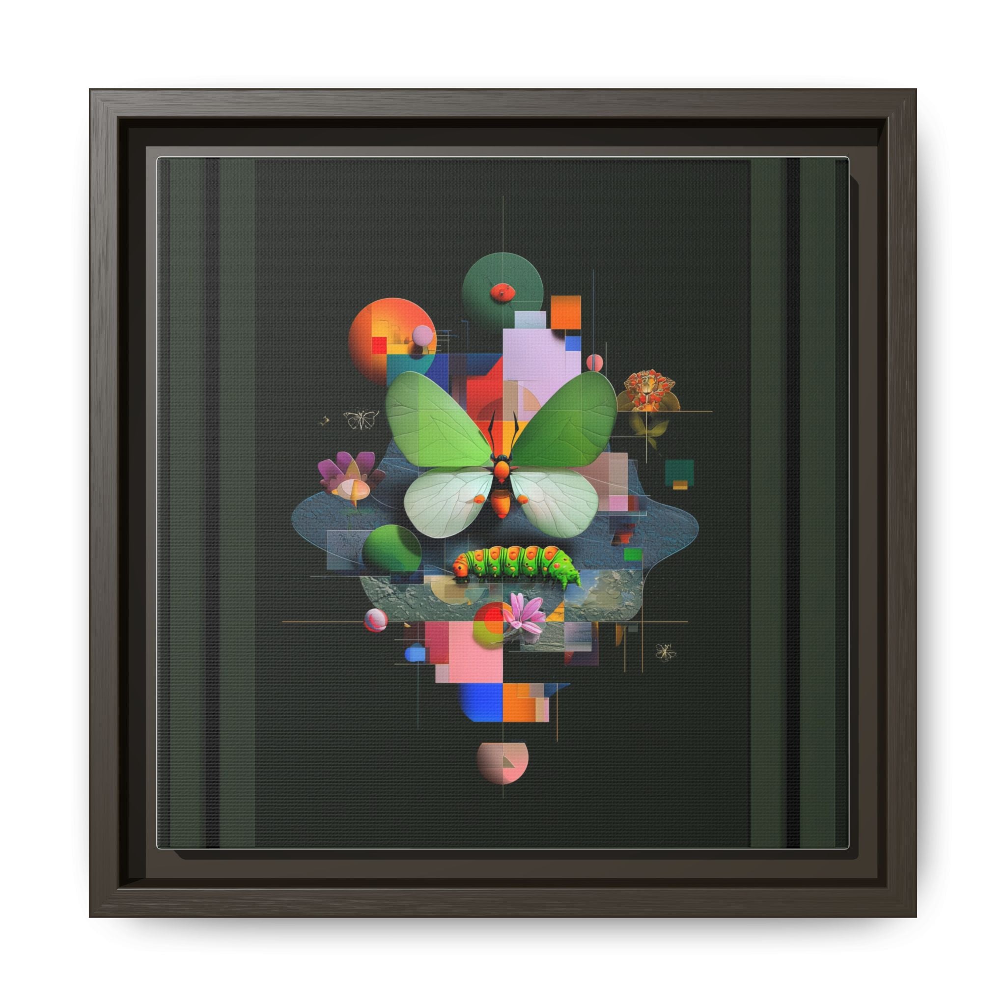 Metamorphosis Geometry Framed Print : Digital Nature Synthesis, Butterfly Abstraction   |  Personalized & Custom Orders Available