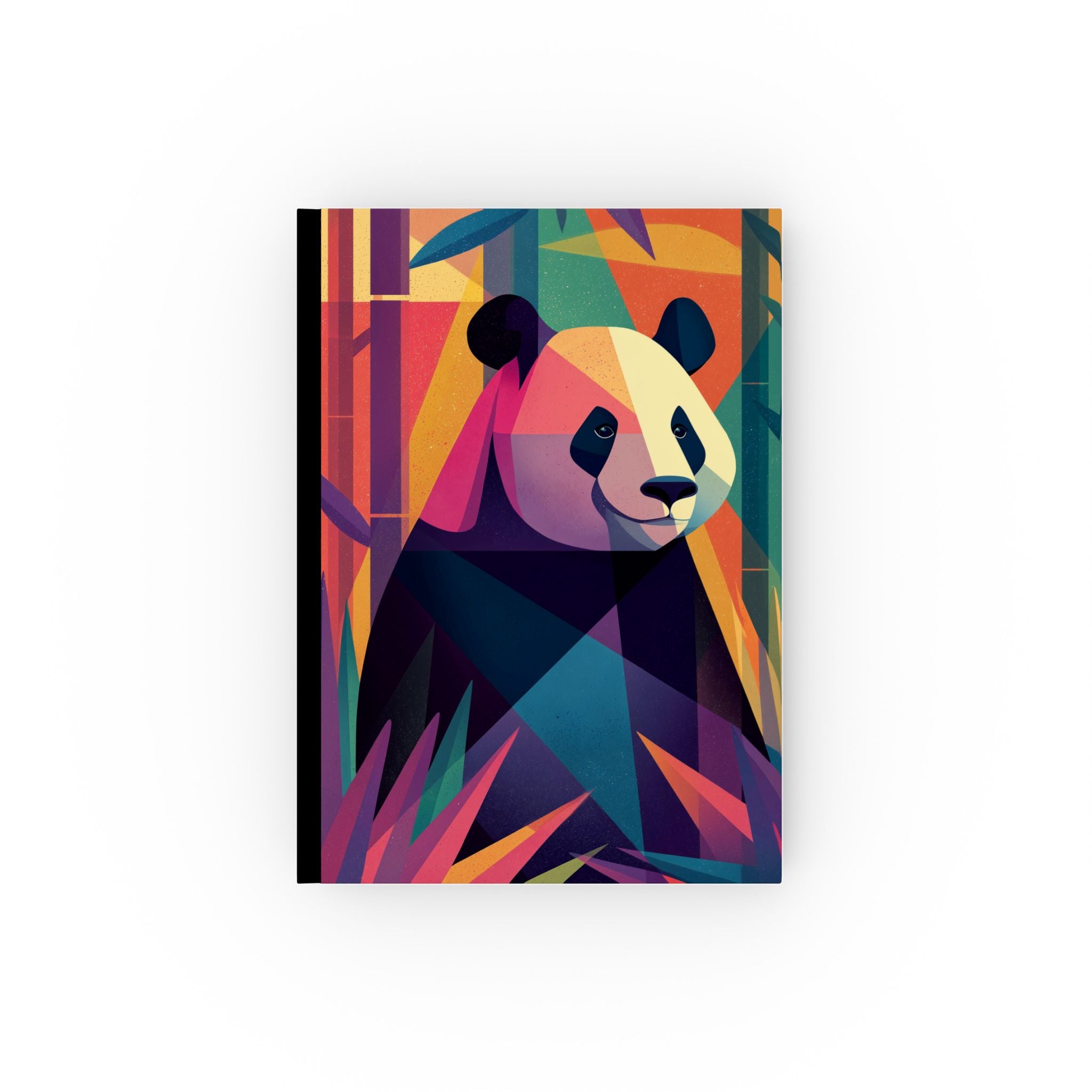 Personalized Journal    |  Kaleidoscope Panda: Geometric Wildlife Art, Digital Color Fragmentation, Contemporary Graphic Design