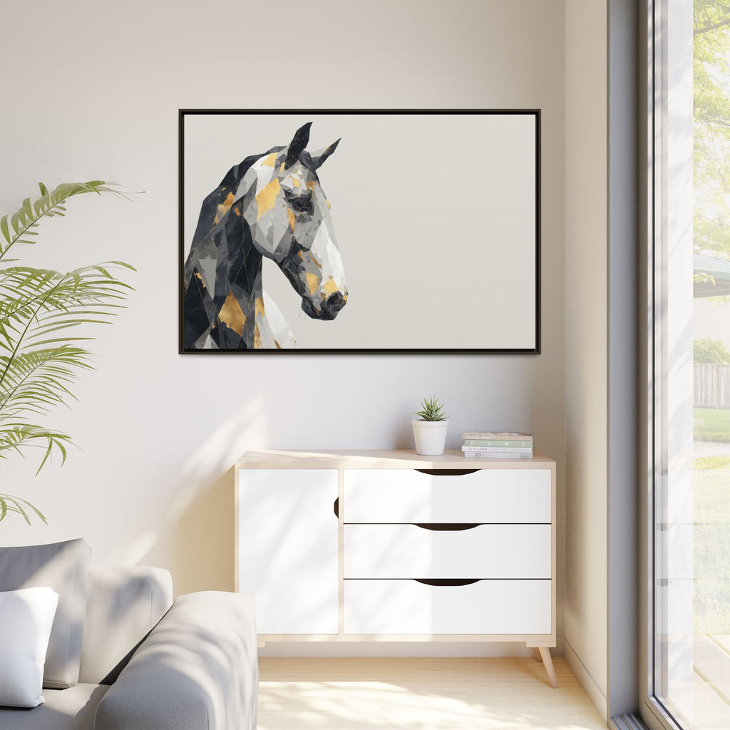 Equine Geometrica: Contemporary Cubist Horse, Metallic Abstract Portrait   |  Personalized & Custom Orders Available