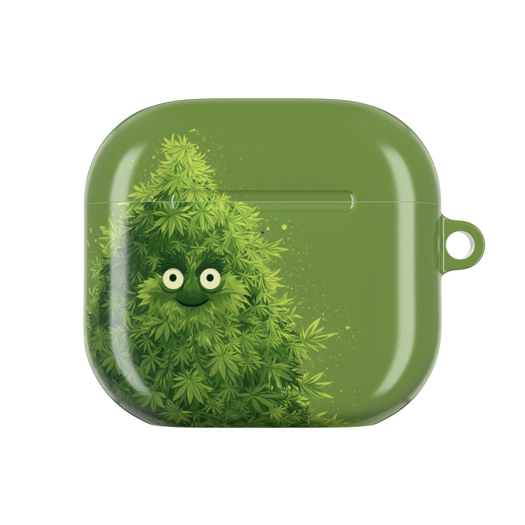 Cute Cannabis Christmas Tree Leaf AirPod Case, Fun Vinyl Cover, Gift for Stoners, Trendy Accessory, Festival Essential