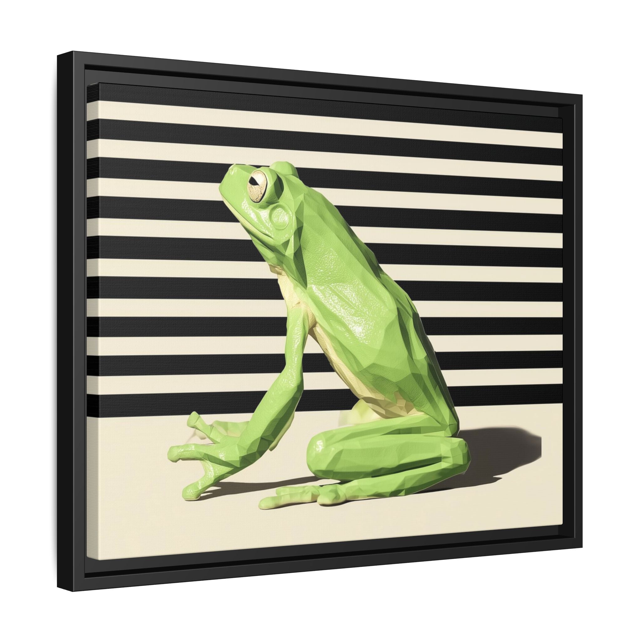 Geometric Frog Framed Print : Low-Poly Amphibian Design, Contemporary Minimalist Art   |  Personalized & Custom Orders Available
