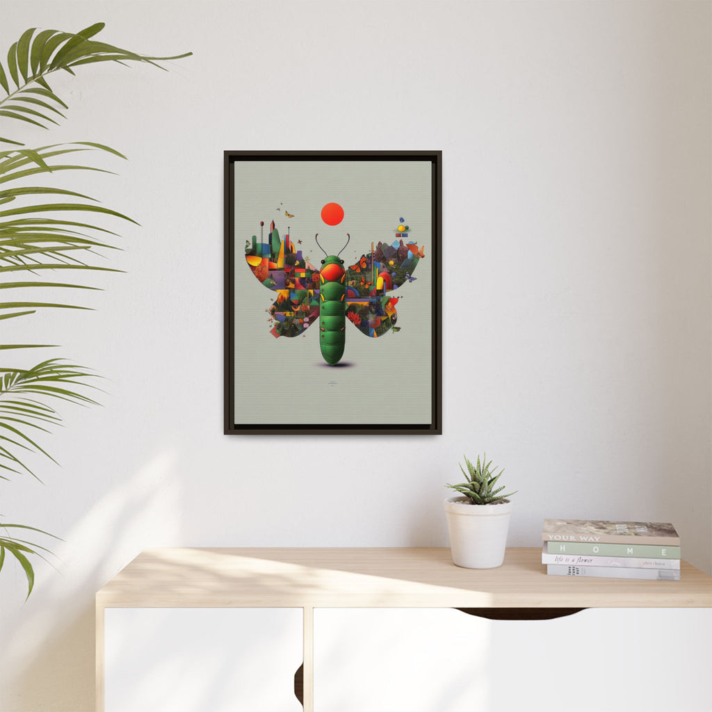 Geometric Chrysalis Framed Print : Butterfly Transformation, Digital Abstract Landscape Metaphor   |  Personalized & Custom Orders