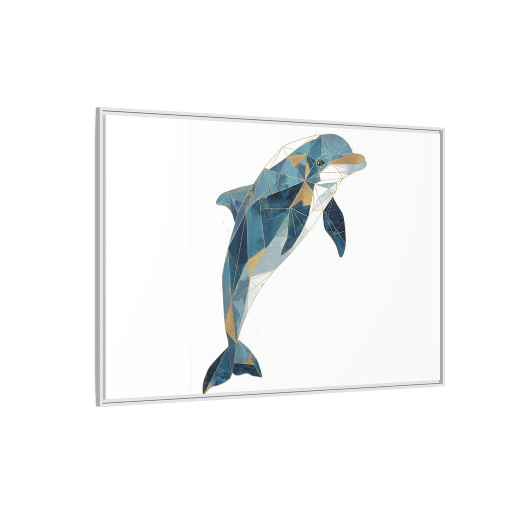 Oceanic Geometry: Dolphin in Blue Polygons, Modern Marine Art   |  Personalized & Custom Orders Available