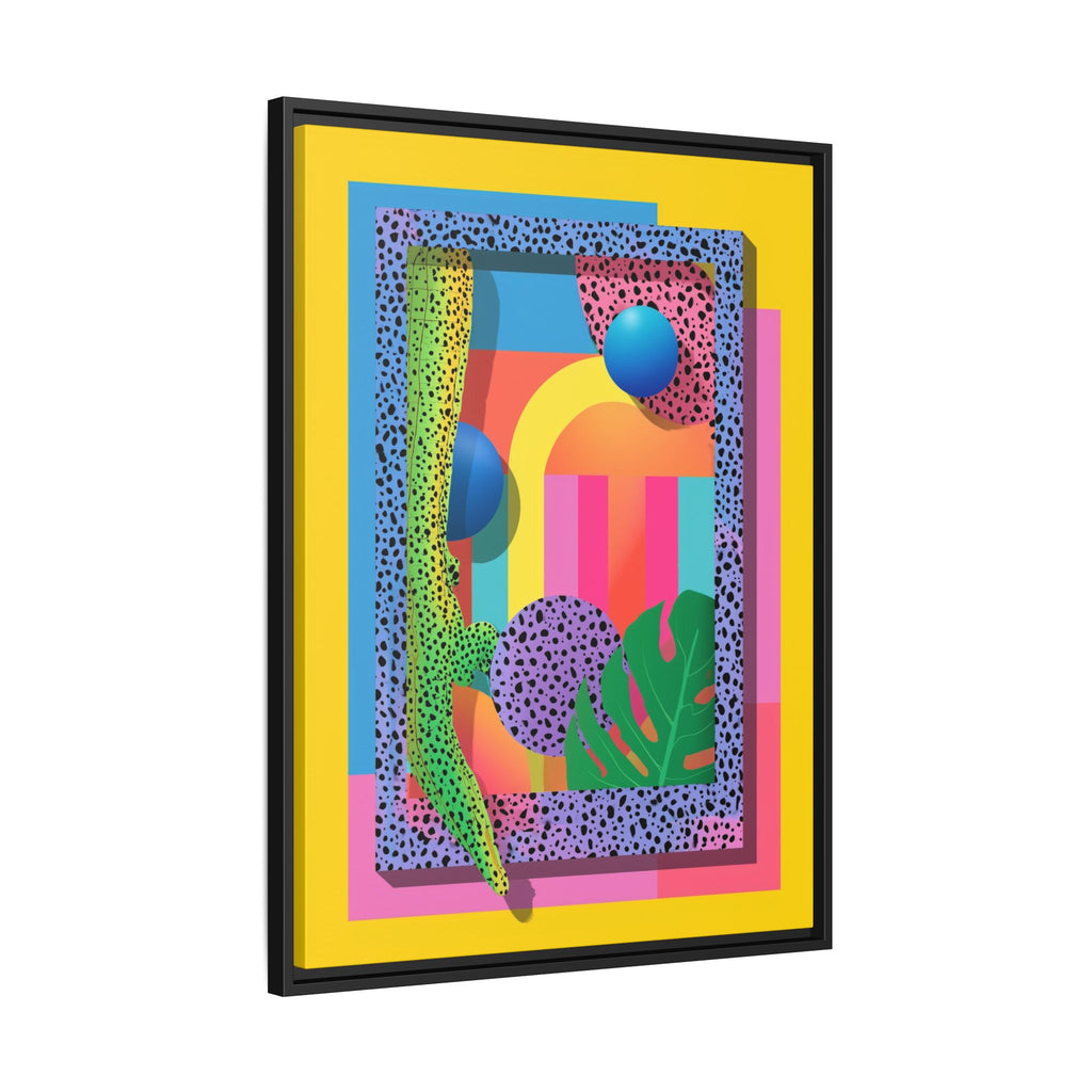 Geometric Rhythms: Abstract Layers of Color, Dimensional Shapes and Tropical Elements, Vibrant Modern Art Composition   |   Custom Orders