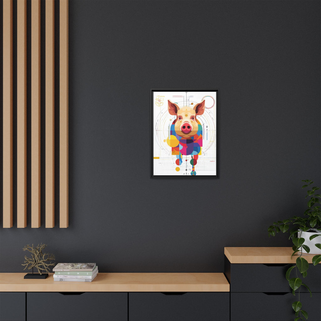 Geometric Pig: Digital Cubist Portrait, Mathematical Animal Abstraction   |    Custom Orders Available
