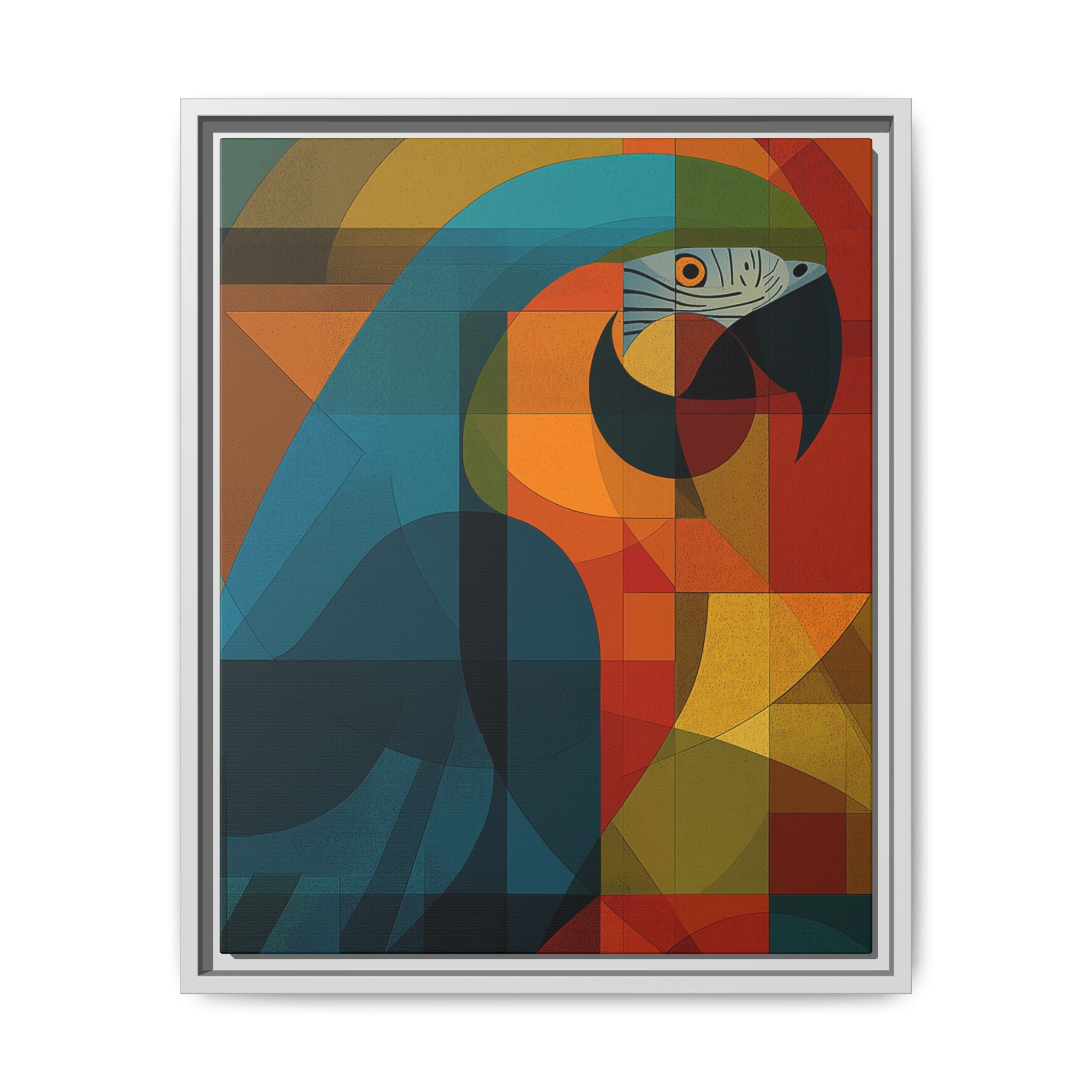 Prismatic Parrot Framed Print : Cubist Digital Geometry, Modernist Color Fragmentation   |  Personalized & Custom Orders Available