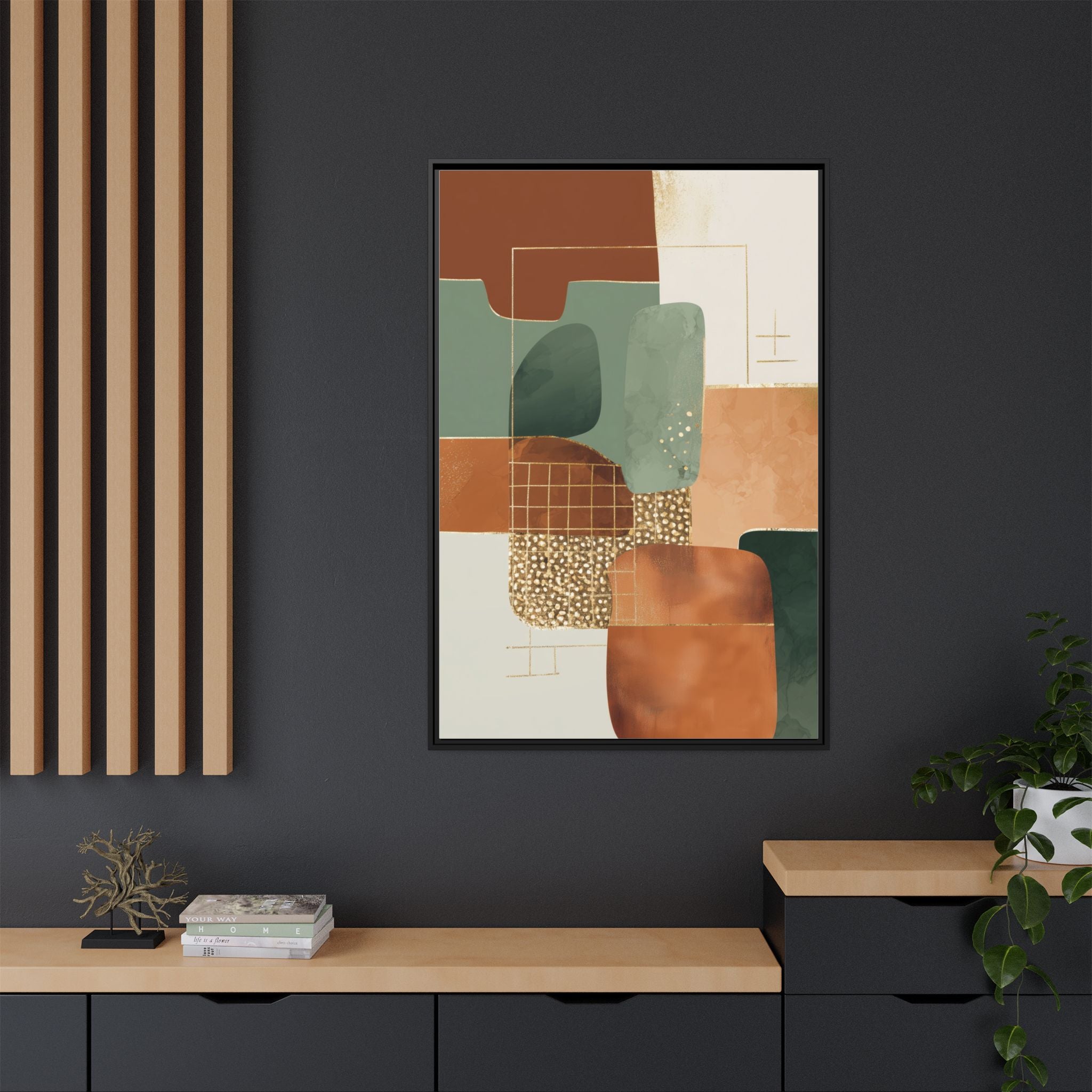 Geometric Harmony: Abstract Minimalist Art, Mid-Century Modern Design, Organic Shapes Composition   |   Custom Orders Accepted