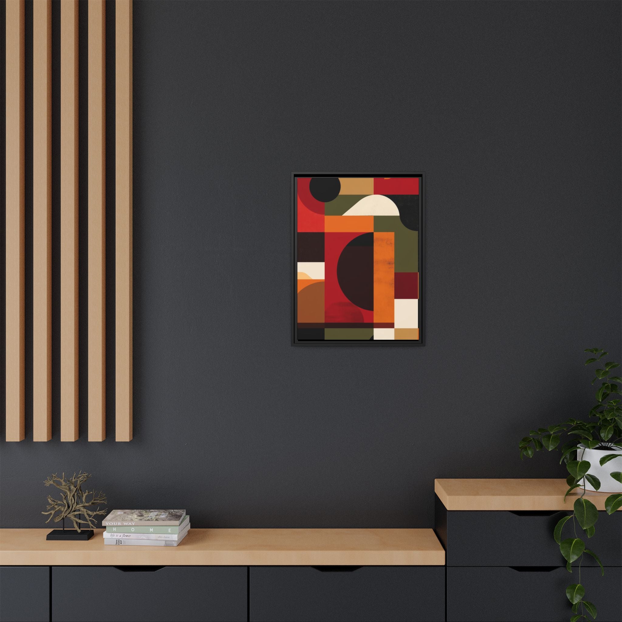 Geometric Convergence: Abstract Bauhaus Design, Constructivist Color Blocks, Architectural Art Composition   |   Custom Orders Accepted