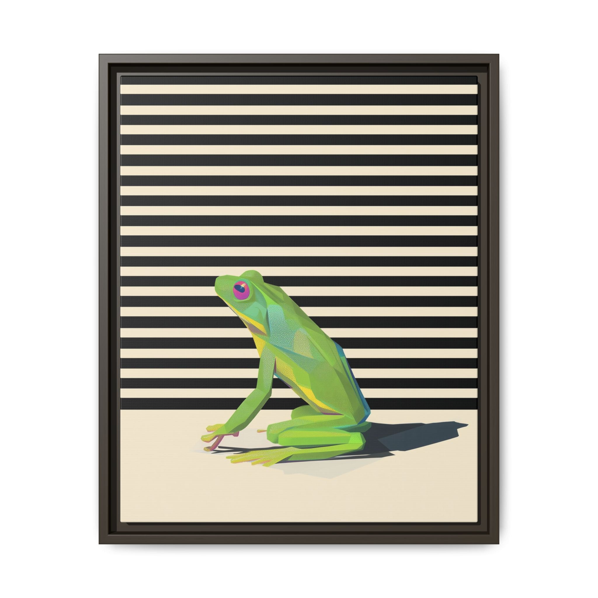 Geometric Frog Persona: Modern Wildlife Illustration, Vibrant Graphic Design   |  Personalized & Custom Orders Available