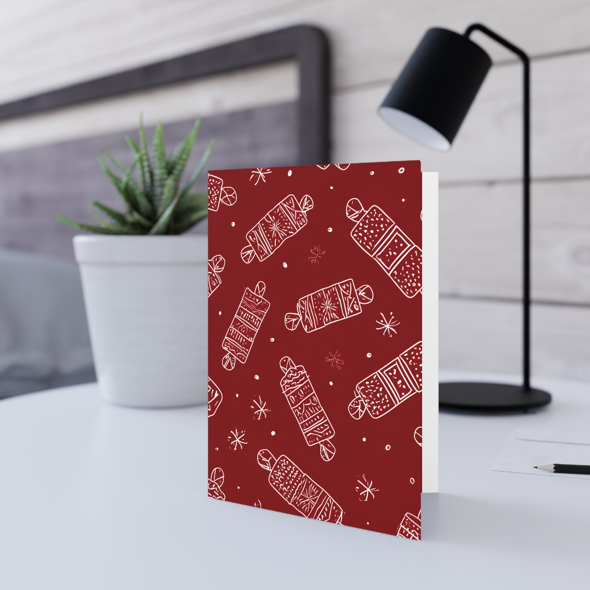 Greeting Card for Christmas , Holiday Gift Christmas Crackers, Festive Note Cards, Xmas Stationery Pack, Seasonal Card Collection