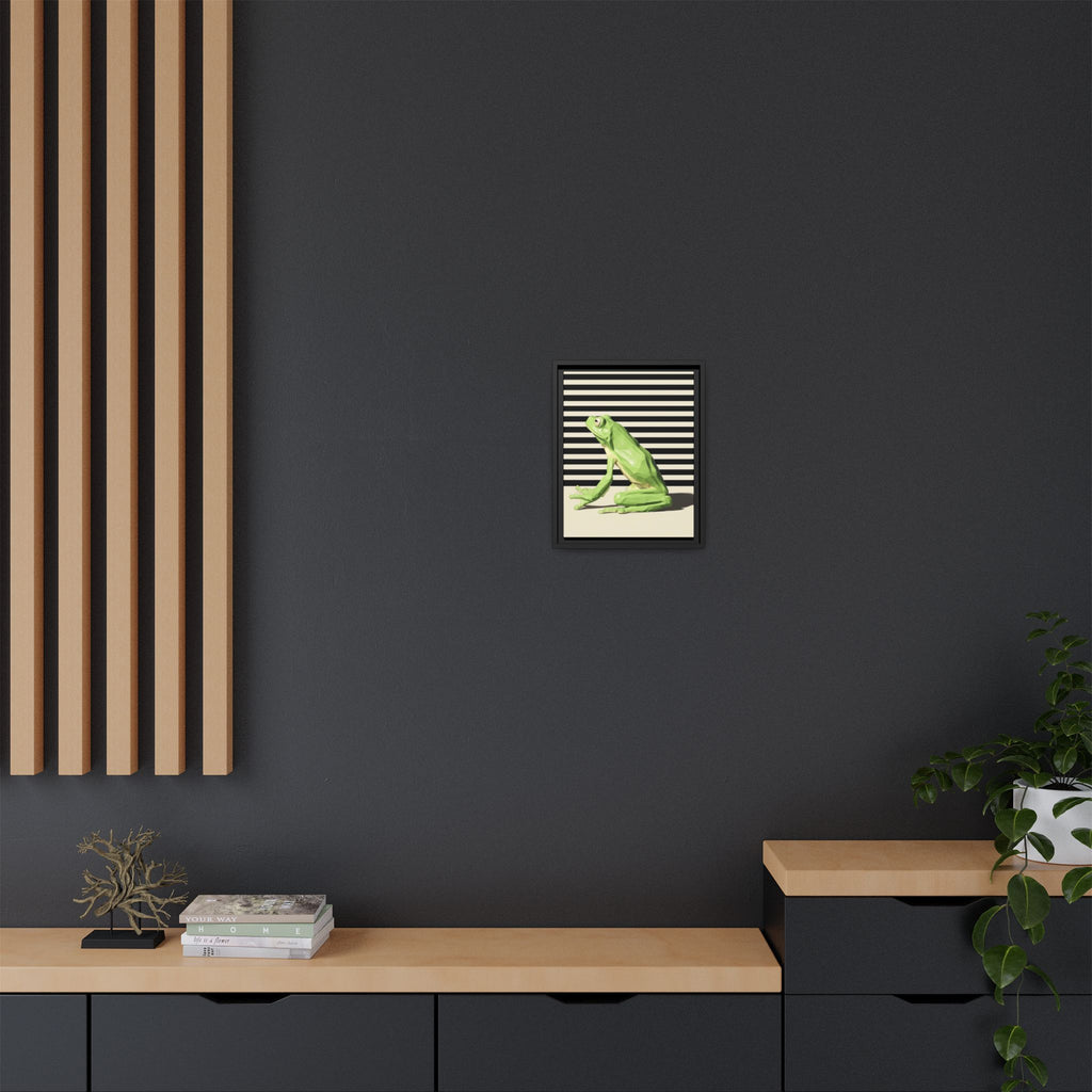 Geometric Frog Framed Print : Low-Poly Amphibian Design, Contemporary Minimalist Art   |  Personalized & Custom Orders Available