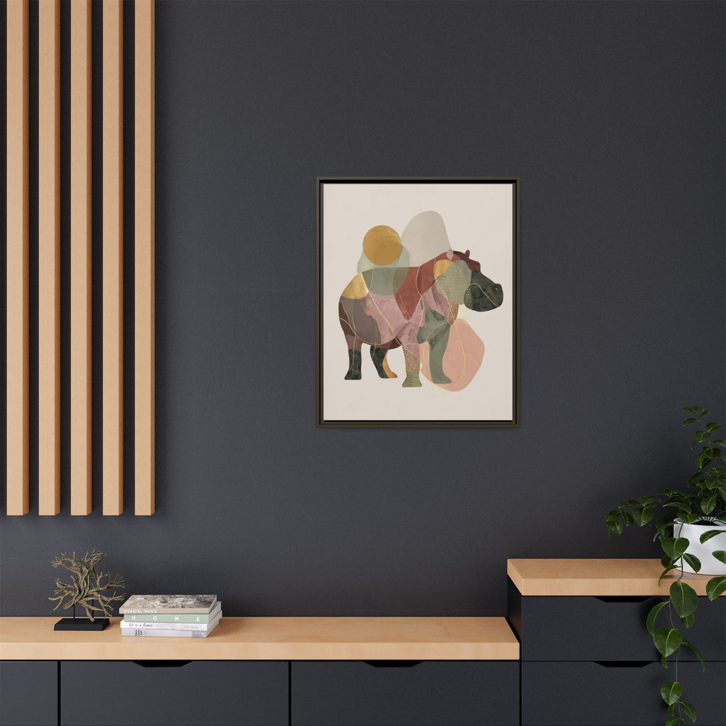 Fragmented Hippopotamus: Geometric Abstract Art, Minimalist Animal Portrait   |  Personalized & Custom Orders Available