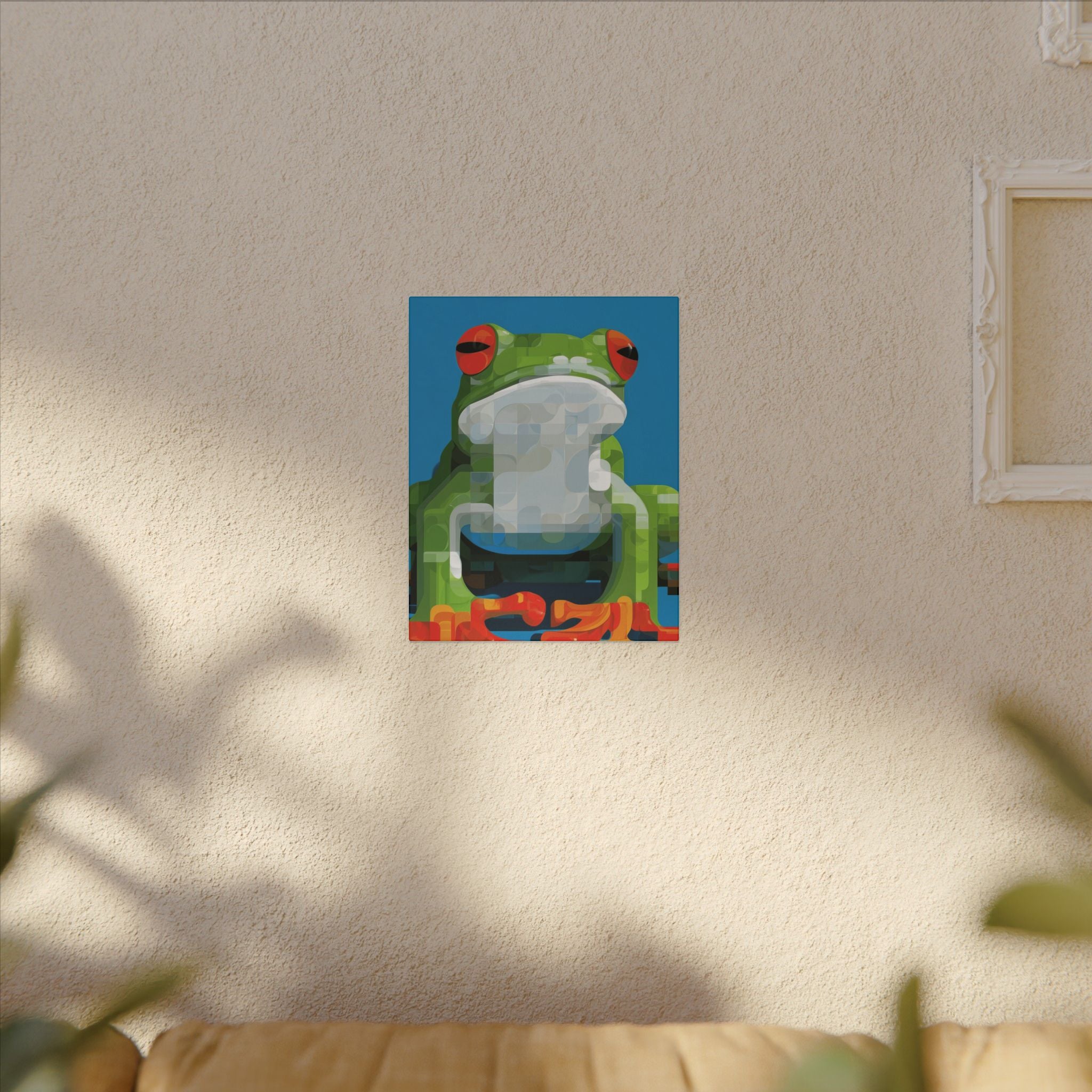 Pixelated Amphibian: Geometric Frog Design, Digital Mosaic Art   |    Custom Orders Available