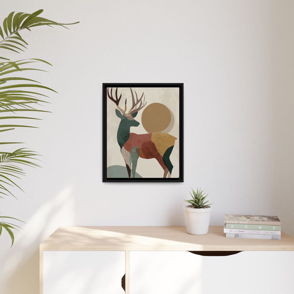 Geometric Deer Mosaic Framed Print : Modern Abstract Wildlife Art, Minimalist Nature Print   |  Personalized & Custom Orders Available