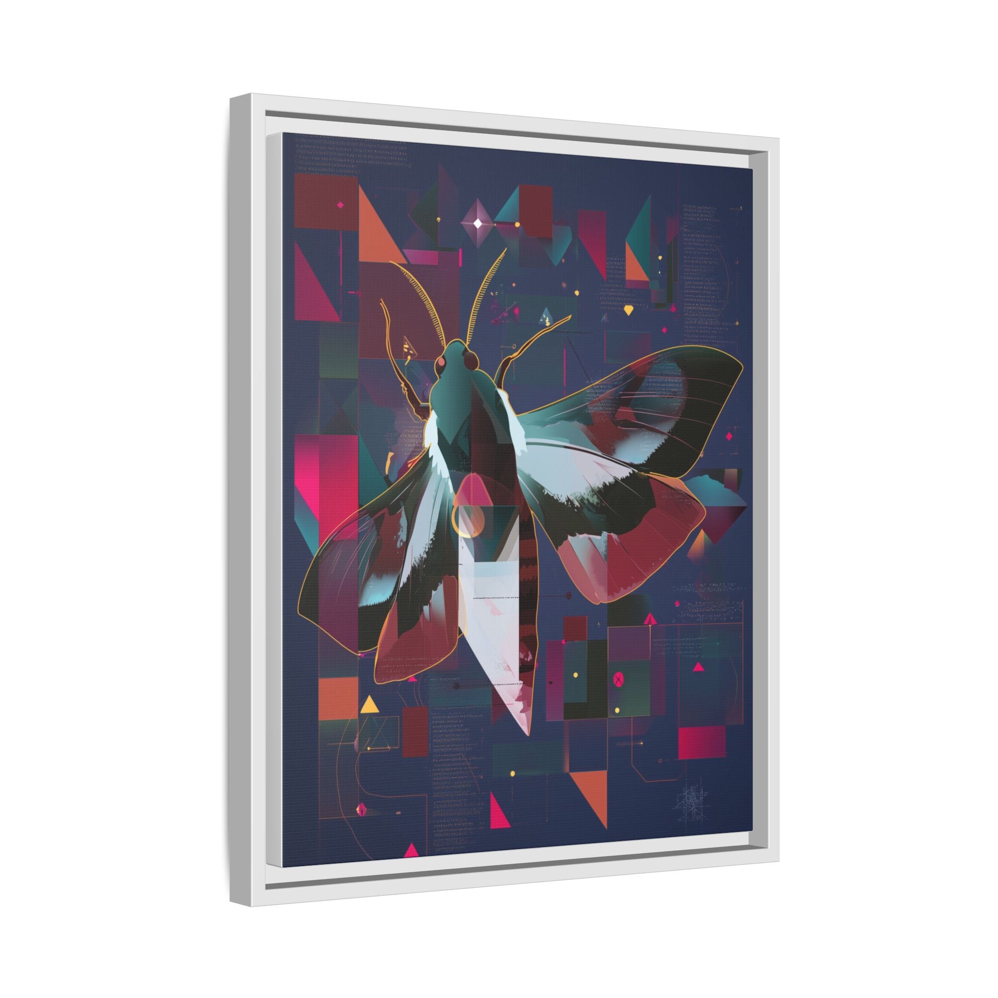 Metamorphic Circuits Framed Print : Geometric Butterfly Fusion, Digital Abstract Techno-Art   |   Custom Orders Available